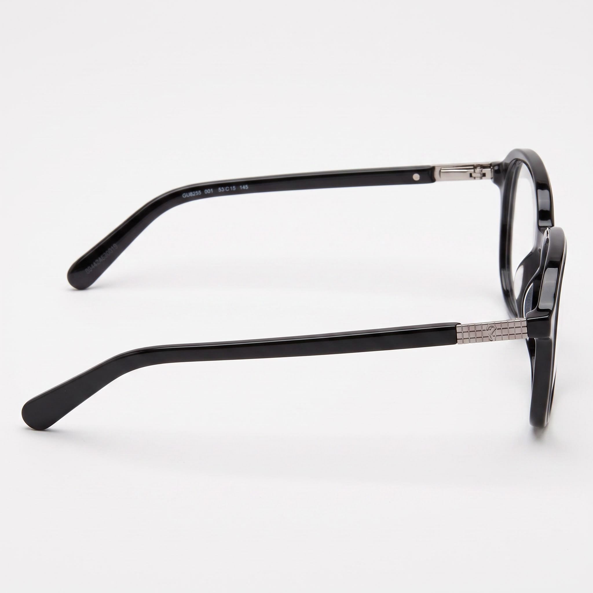 GUESS Casual Unisex Plastic Black Frame Eyeglasses 53mm - Prescription Ready, Transparent Demo Lenses, Photo 2