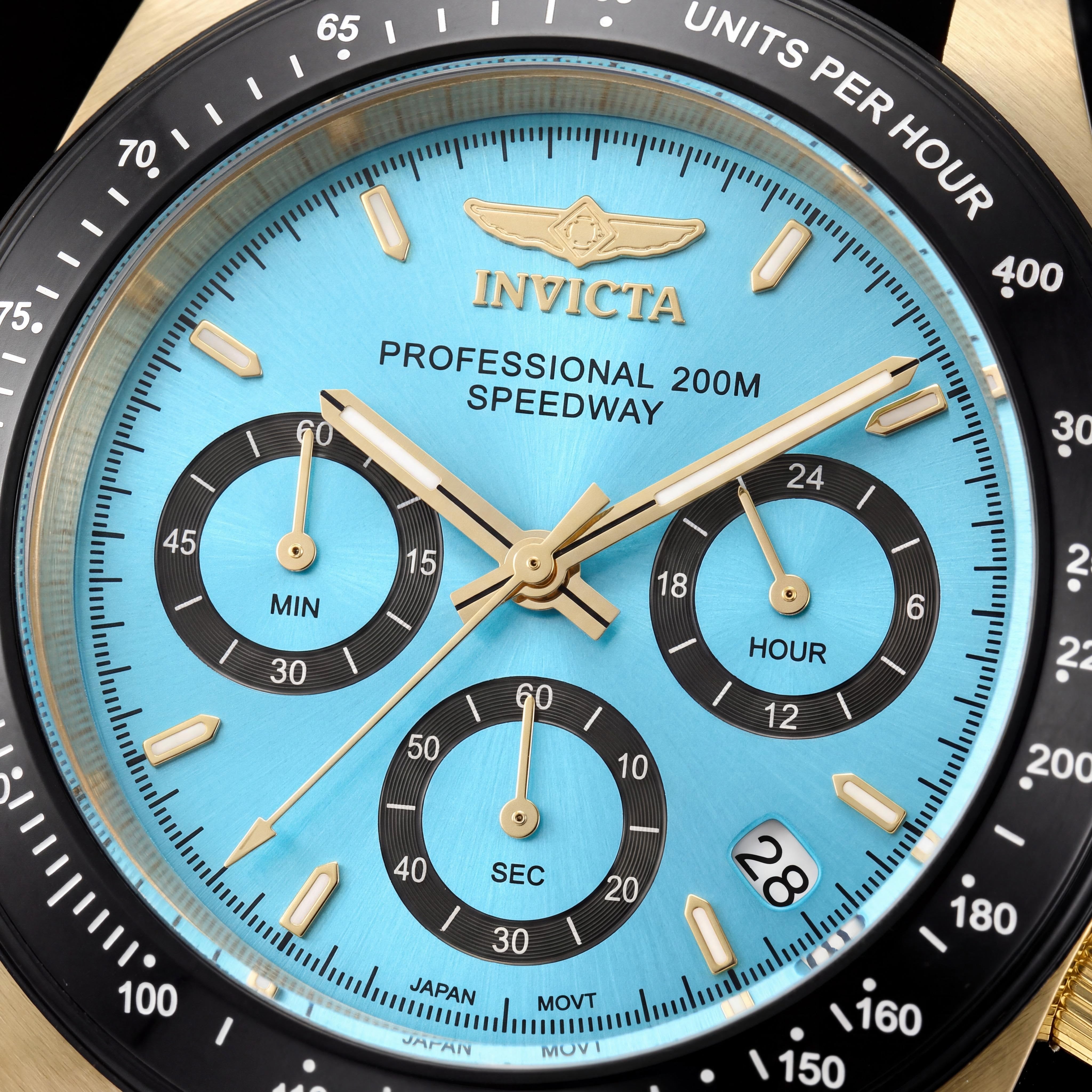 Invicta Speedway 50491 Men's 39mm Quartz Chronograph Stainless Steel Blue Dial Silicone Strap Watch, Photo 2