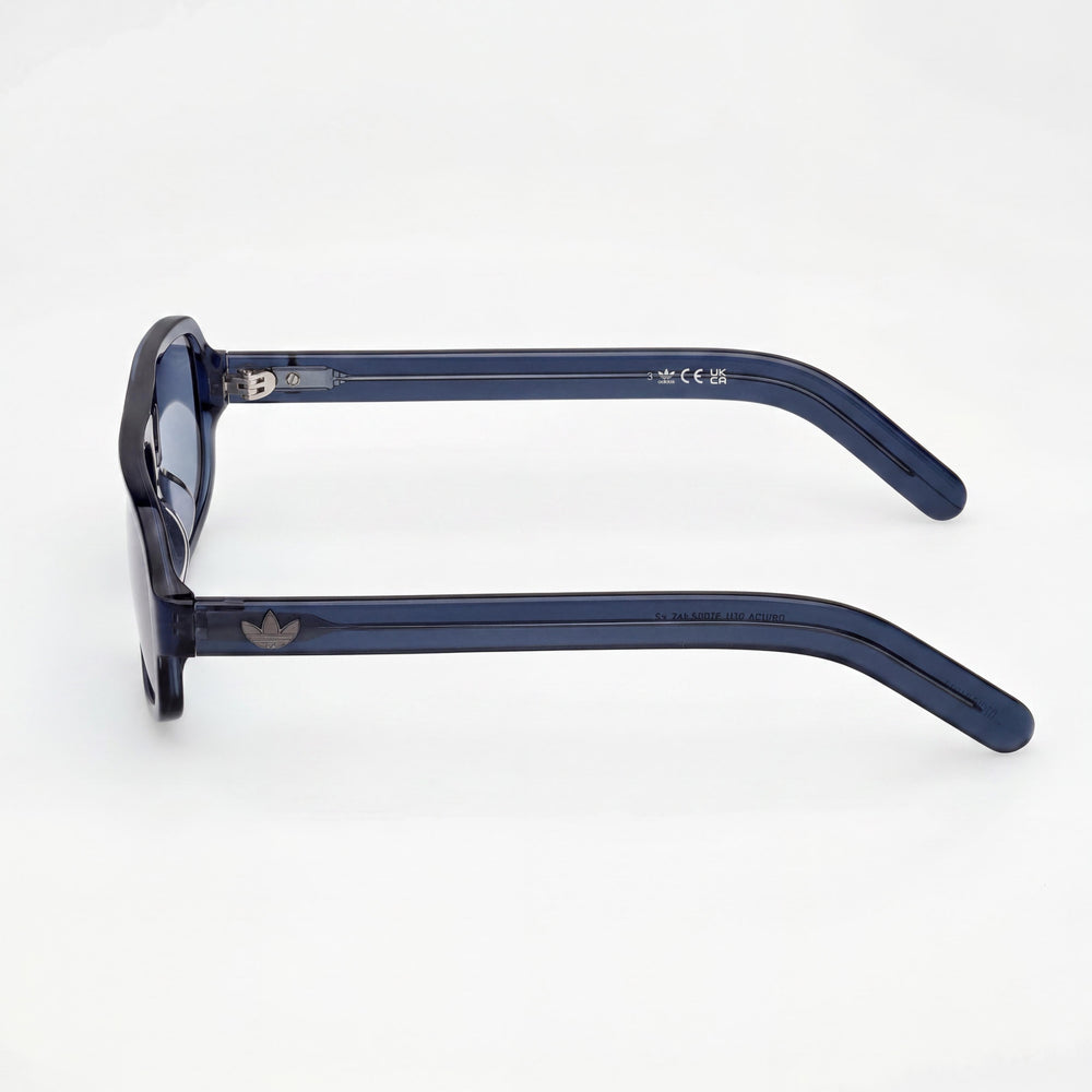 adidas Originals Or0134 Men's Plastic Shiny Blue Frame Blue Lenses UV 400 Sunglasses 55-16-145