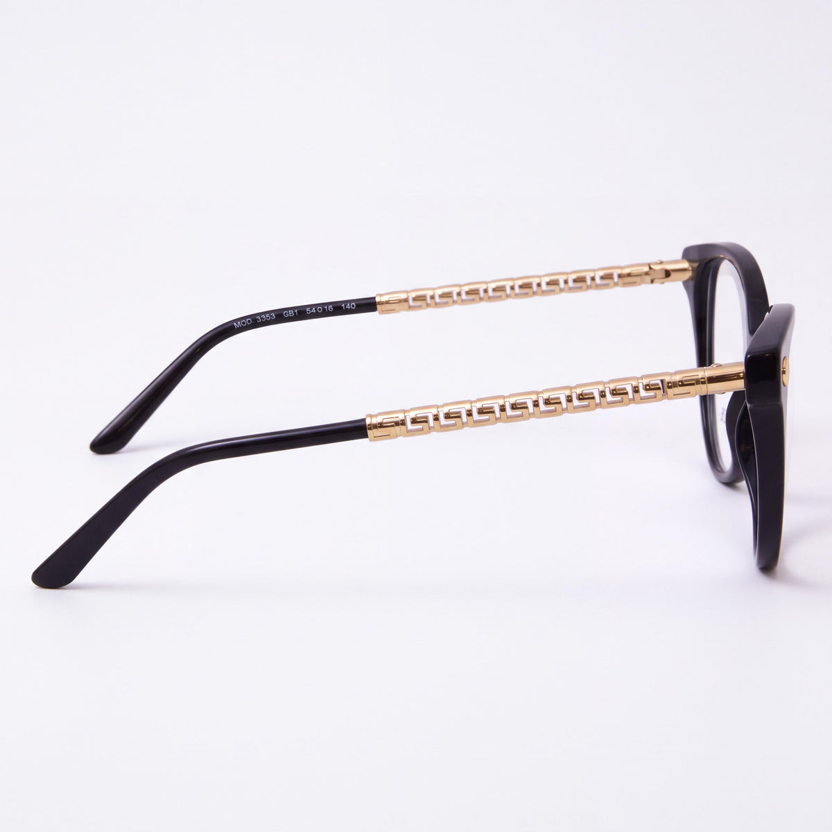 Versace Ve 3353 Women's Eyeglasses featuring Black Acetate Frame and Clear Lenses, 54mm Lens Width, Photo 3