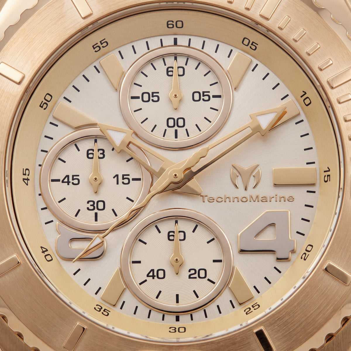 Reloj de Cuarzo TechnoMarine Cruise Original TM-124031 para Hombre, Acero Inoxidable Tono Dorado 43MM, Esfera Nácar, 3 Correas de Silicona Negras, Blancas y Verdes, Photo 2