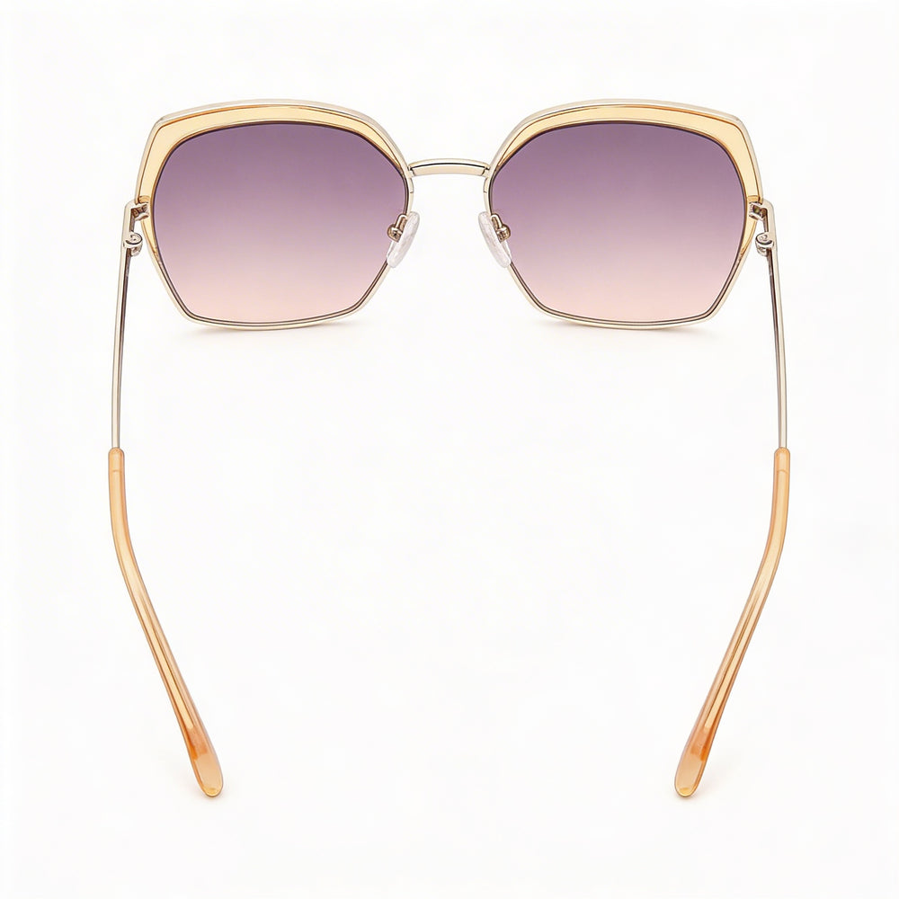 Guess Classic Women's Antique Gold Metal Butterfly Brown Gradient Non-Polarized 100% UV Protection Sunglasses 59mm