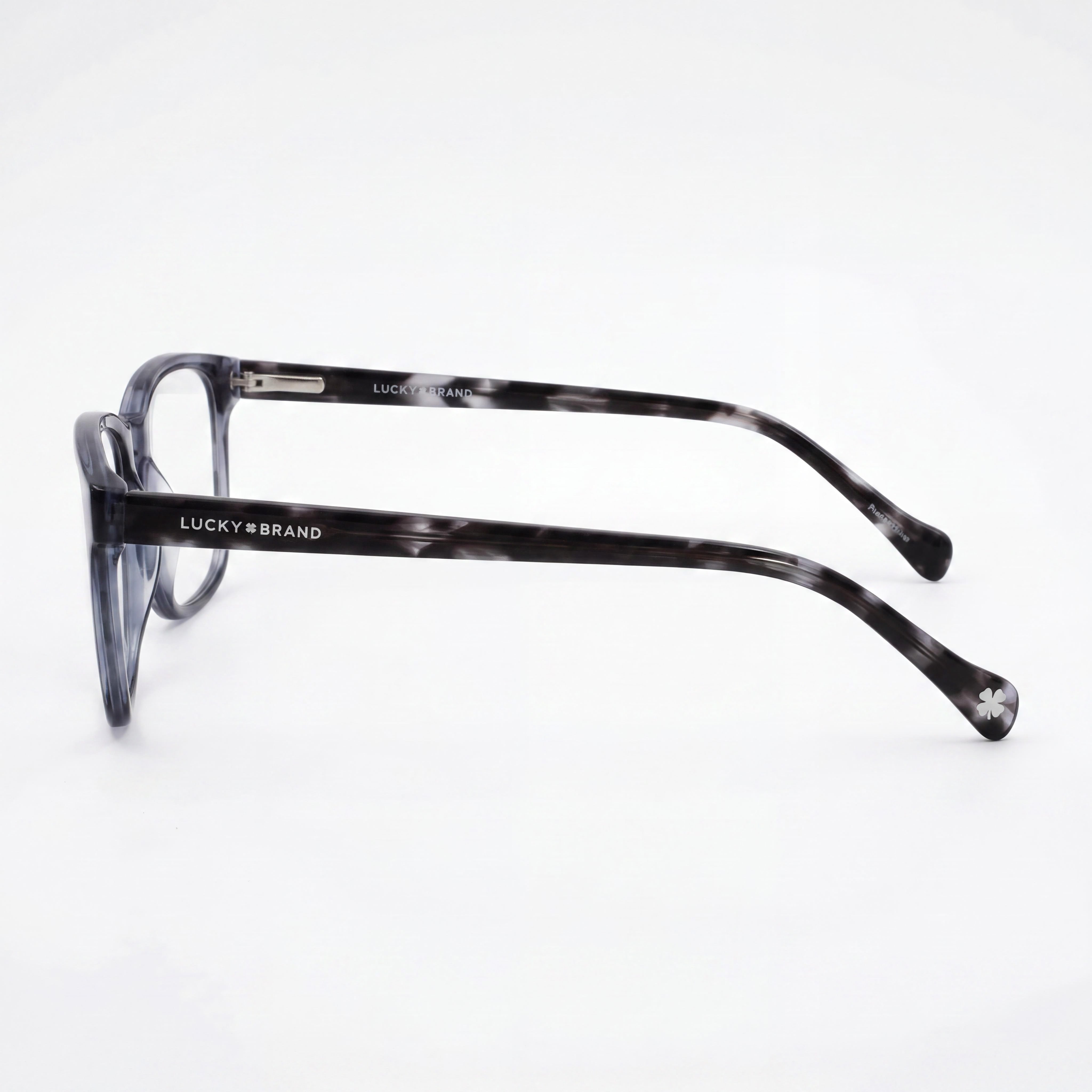 Gafas Lucky Brand D411 para hombre, armazón cuadrado completo de plástico gris tortuga azul, listas para receta, con micas de demostración transparentes 53-19-140, Photo 2