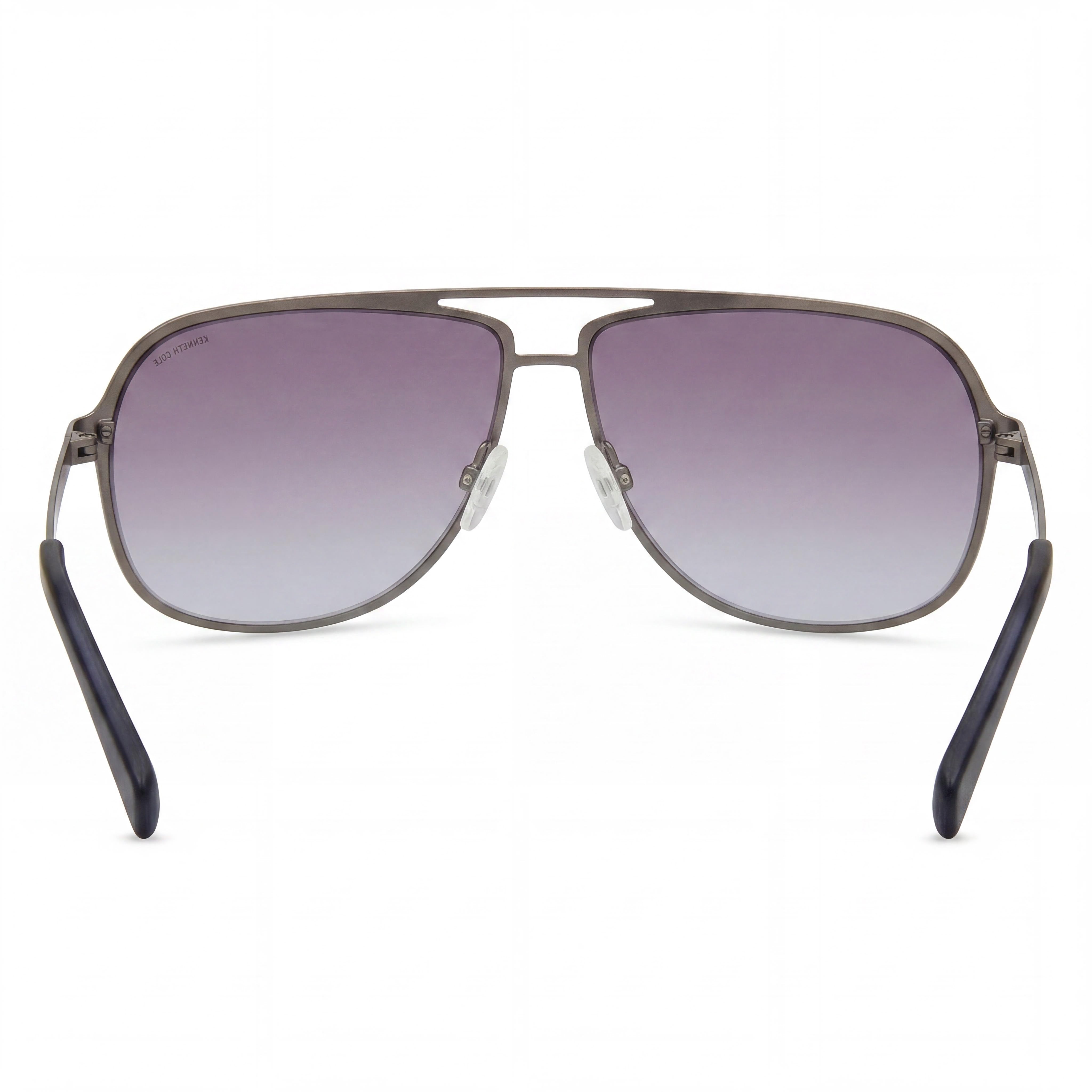 Kenneth Cole New York KC00022 Pilot Men's Metal Matte Gunmetal Gradient Smoke UV Protected Non-Polarized Sunglasses 64mm, Photo 4