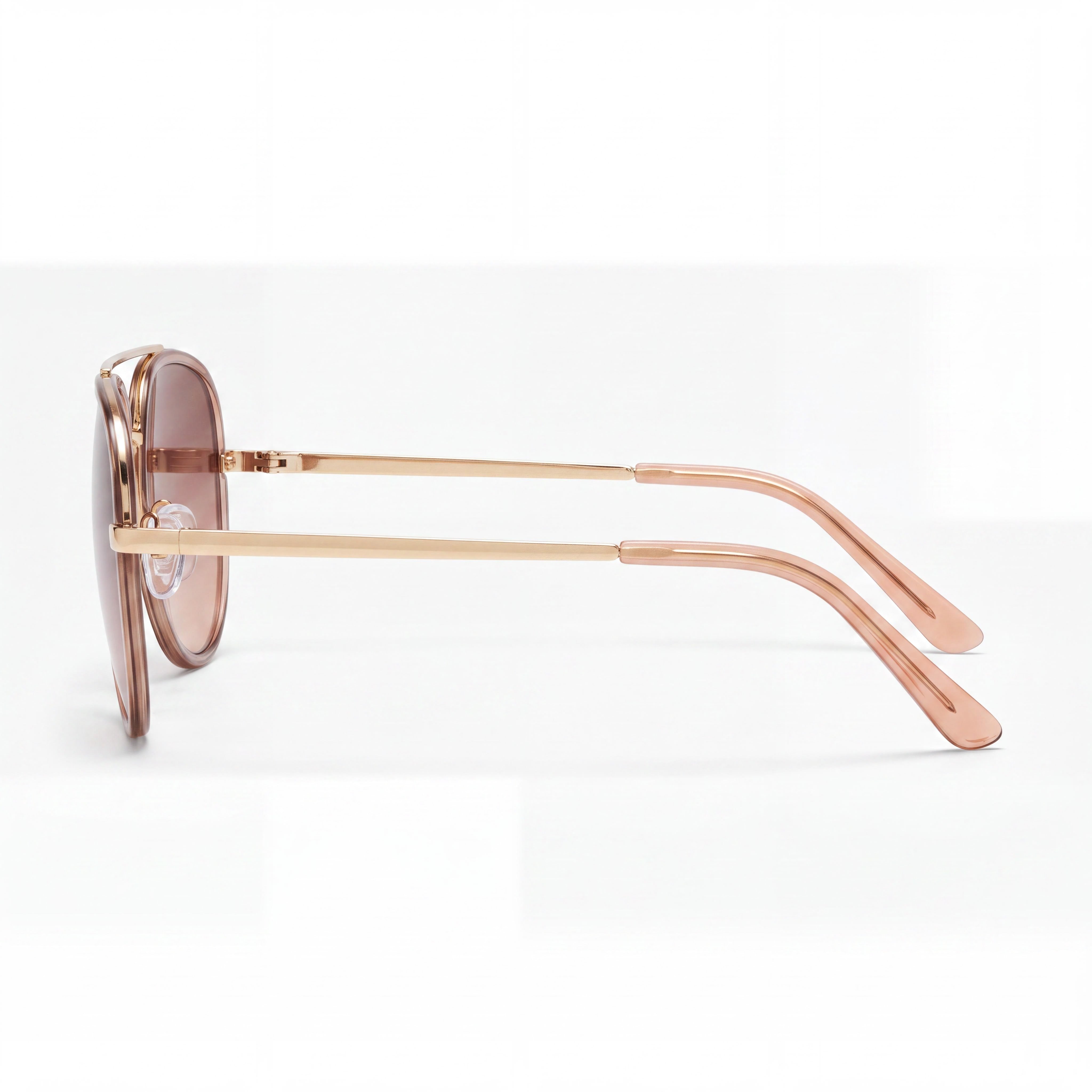 QUAY AUSTRALIA All in Medium Unisex Aviator Sunglasses, Doe Brown Fawn Combination Frame, Brown Fawn Lenses, UV Protection, 56mm, Photo 3