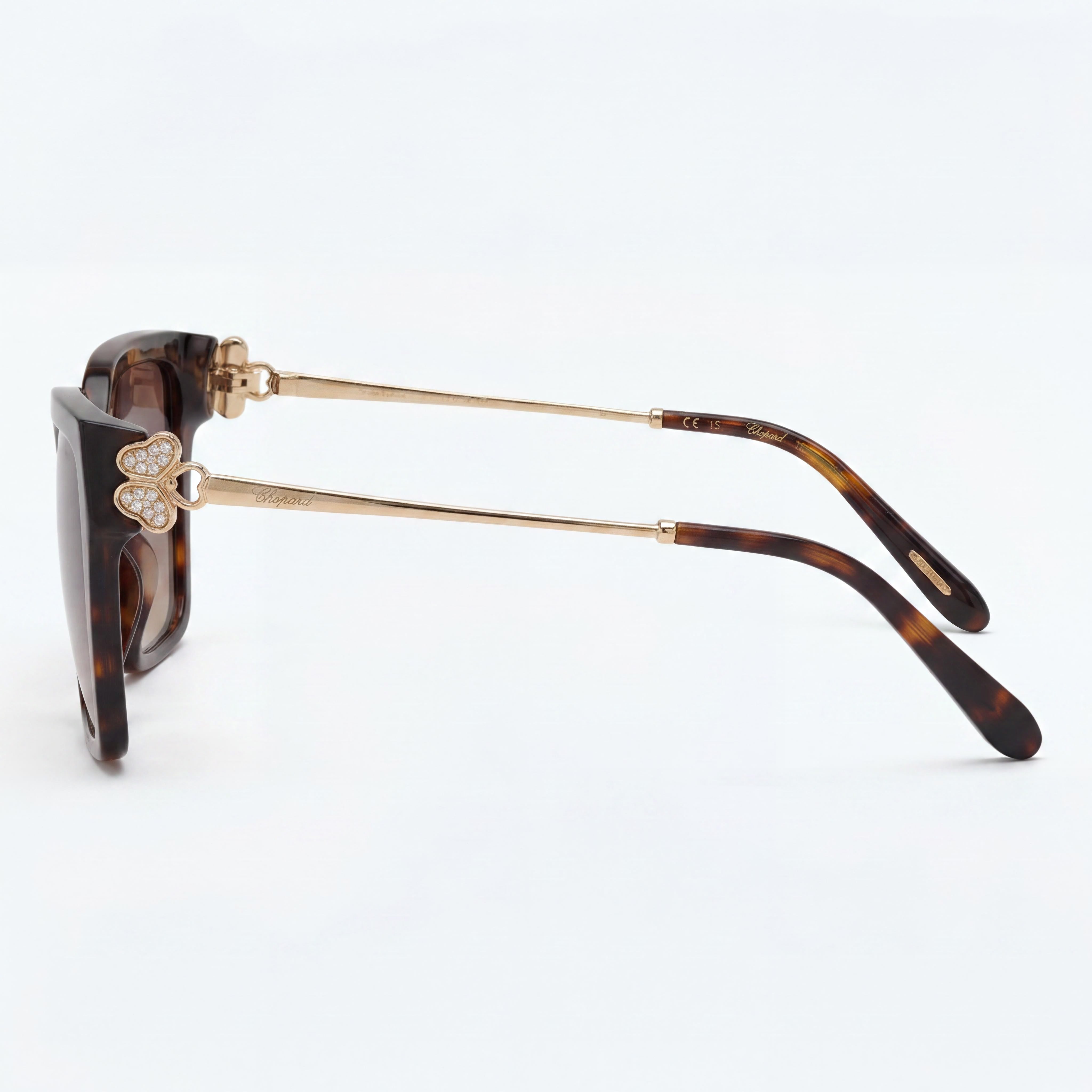Chopard Sch371s Women's Classic Havana Cellulose Acetate Brown Gradient UV Protection Sunglasses 56mm, Photo 3
