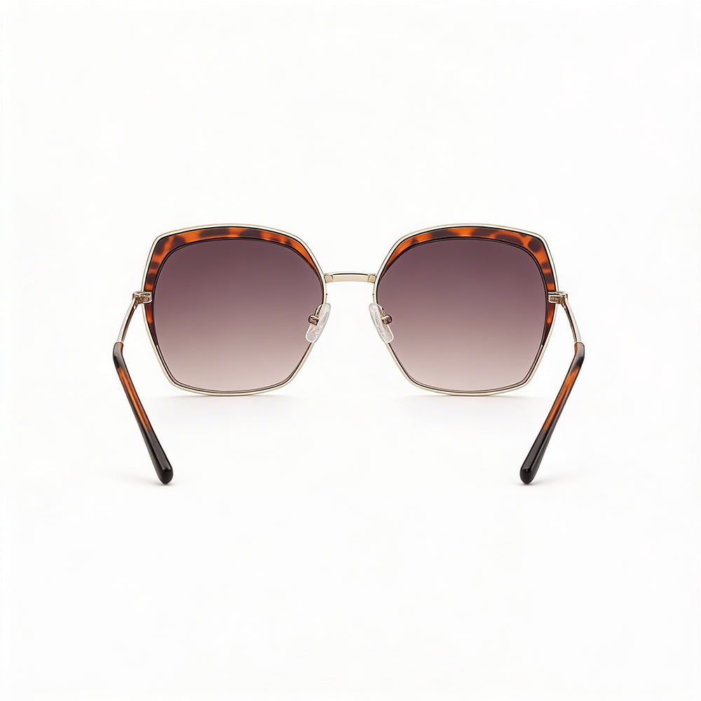 GUESS Retro Women's Pale Gold Metal Frame Brown Gradient Lenses 100% UV Protection Sunglasses 59mm