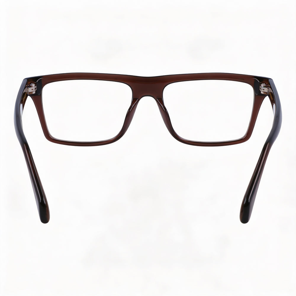 Gafas Ferragamo SF2988 para hombre, montura metálica marrón transparente con lentes de policarbonato polarizado, 54-17-145 mm