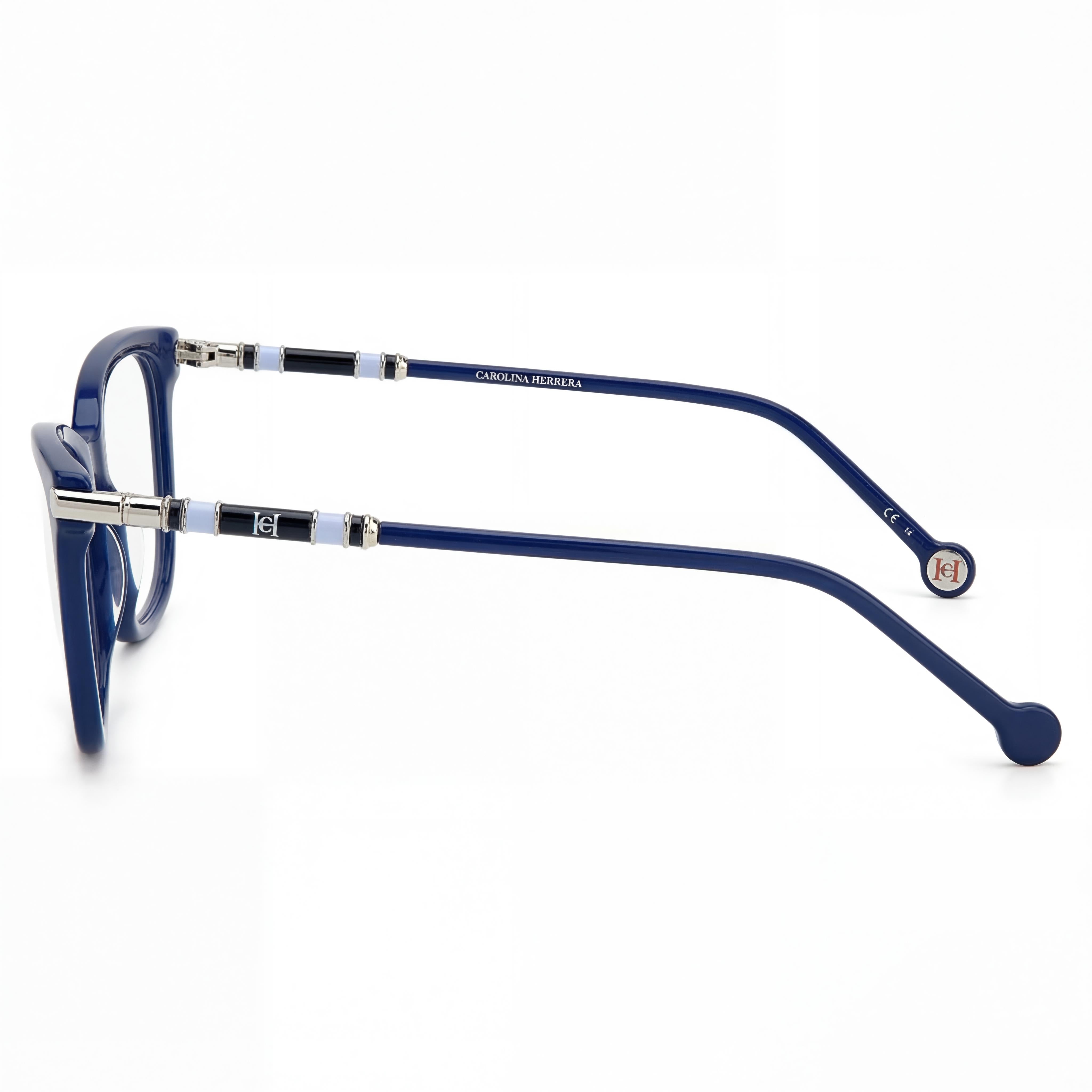 Gafas de sol Carolina Herrera CH 0028 para mujer, montura de acetato azul, diseño ojo de gato, lentes polarizadas de policarbonato, 53 mm, Photo 2