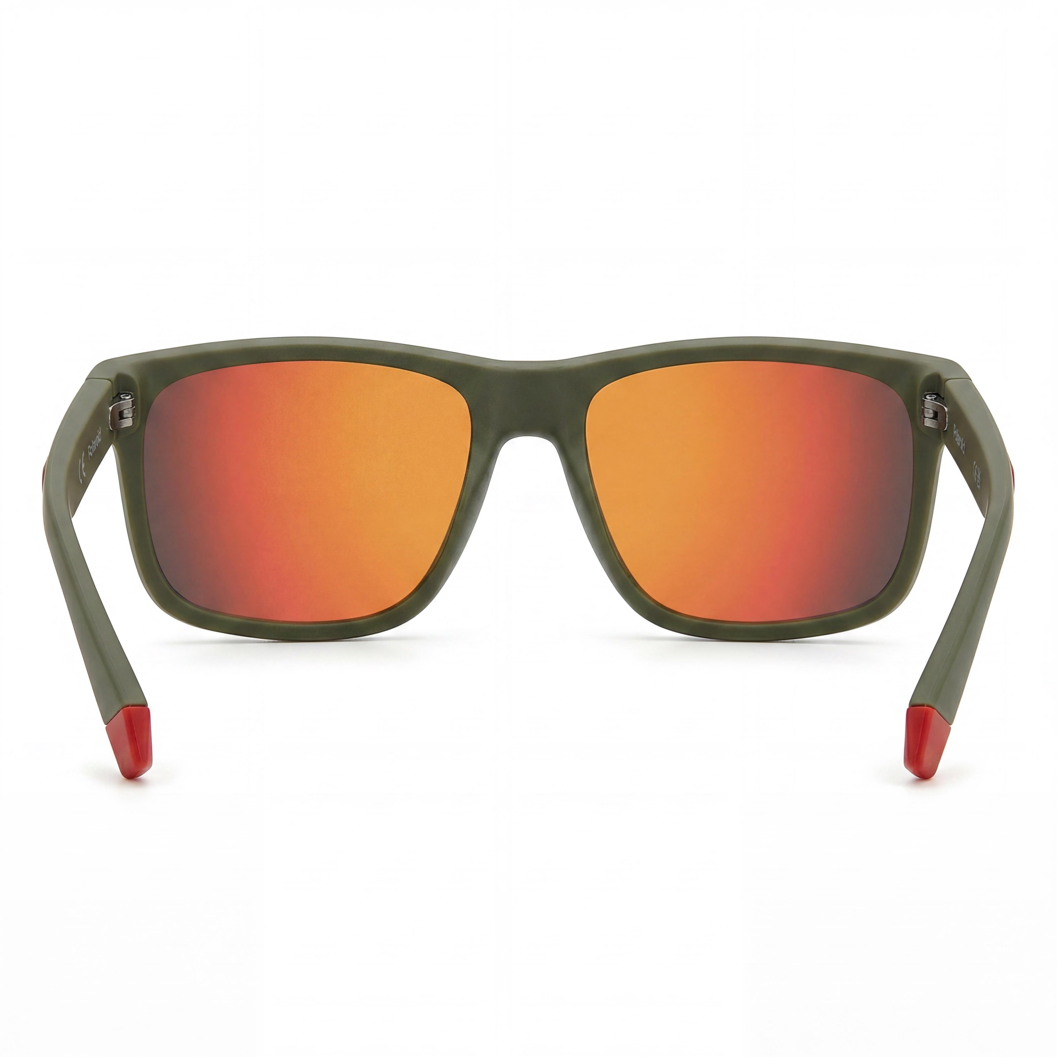 Polaroid Eyewear PLD 2149/S Casual Men's Military Green Red Polycarbonate Frame Red Multilayer Polarized Sunglasses 57mm, Photo 4