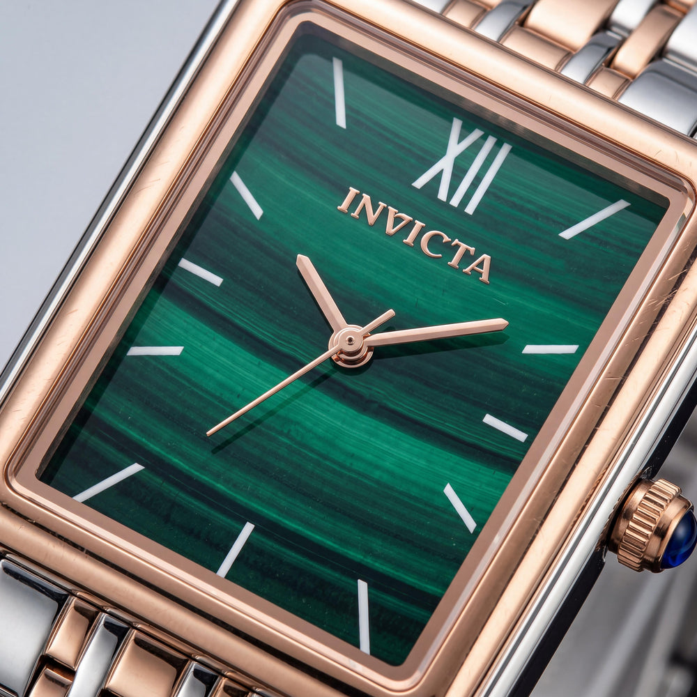 Invicta Wildflower 69322 Women's Silver Stainless Steel Case & Bracelet Green Dial Quartz Analog Watch 26mm