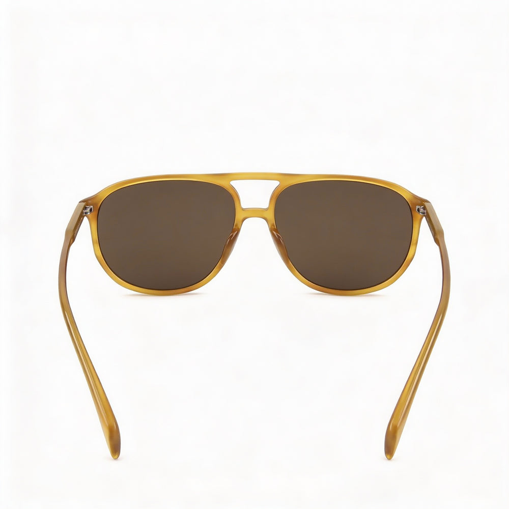 David Beckham Casual Men's Sunglasses with ACETATE LIGHT Yellow Horn Frame and Non-Polarized Lenses 58-15-145