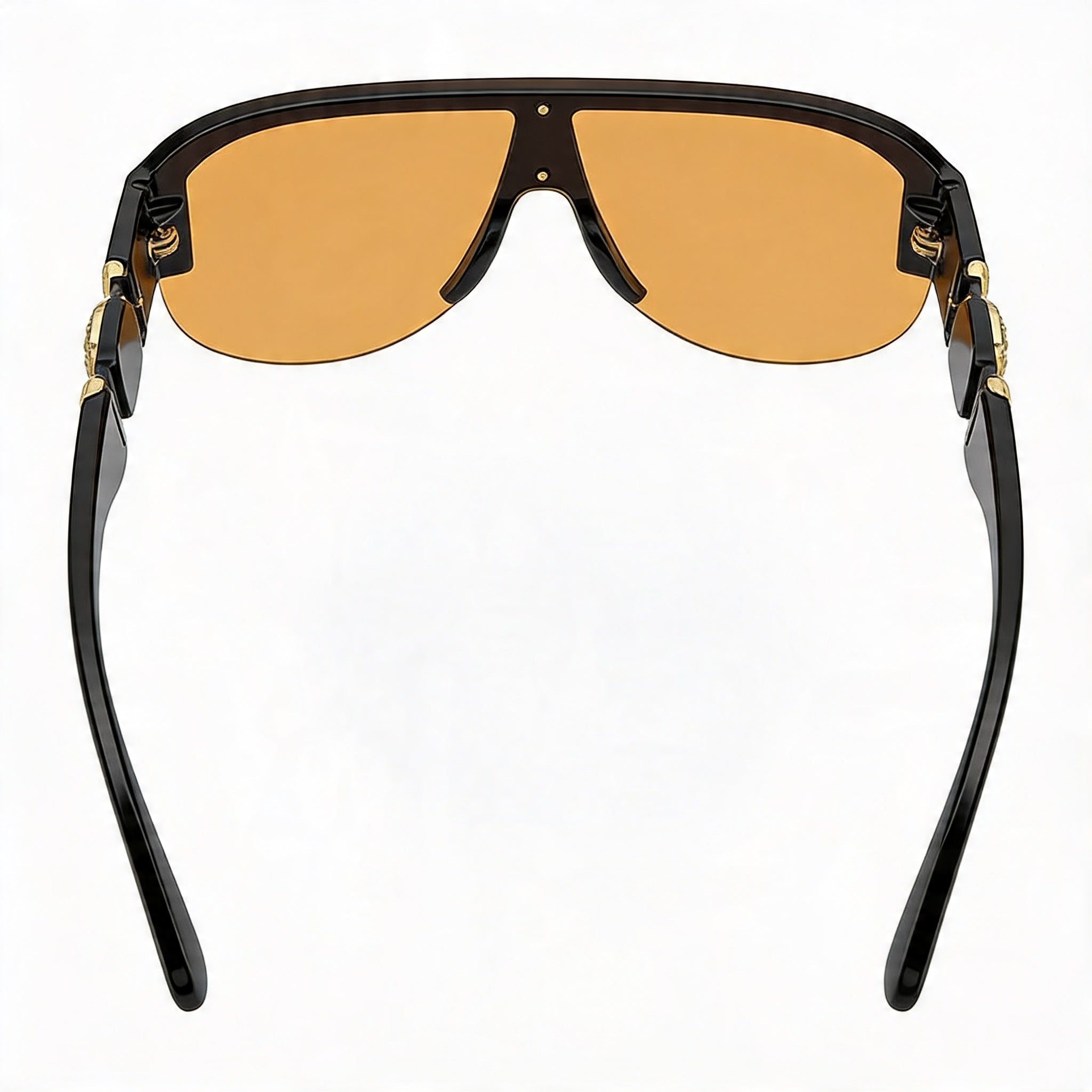 Versace Wayfarers Unisex Black Plastic Frame Sunglasses with Orange Lenses, UV Protected, 48mm, Photo 3