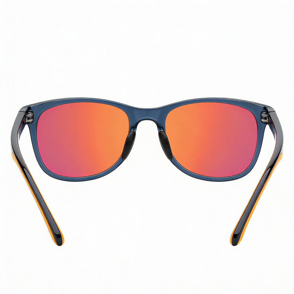 Carrera race 8054 Unisex Transparent Blue Plastic Square UV Protected Sunglasses with Blue Lenses, 52mm