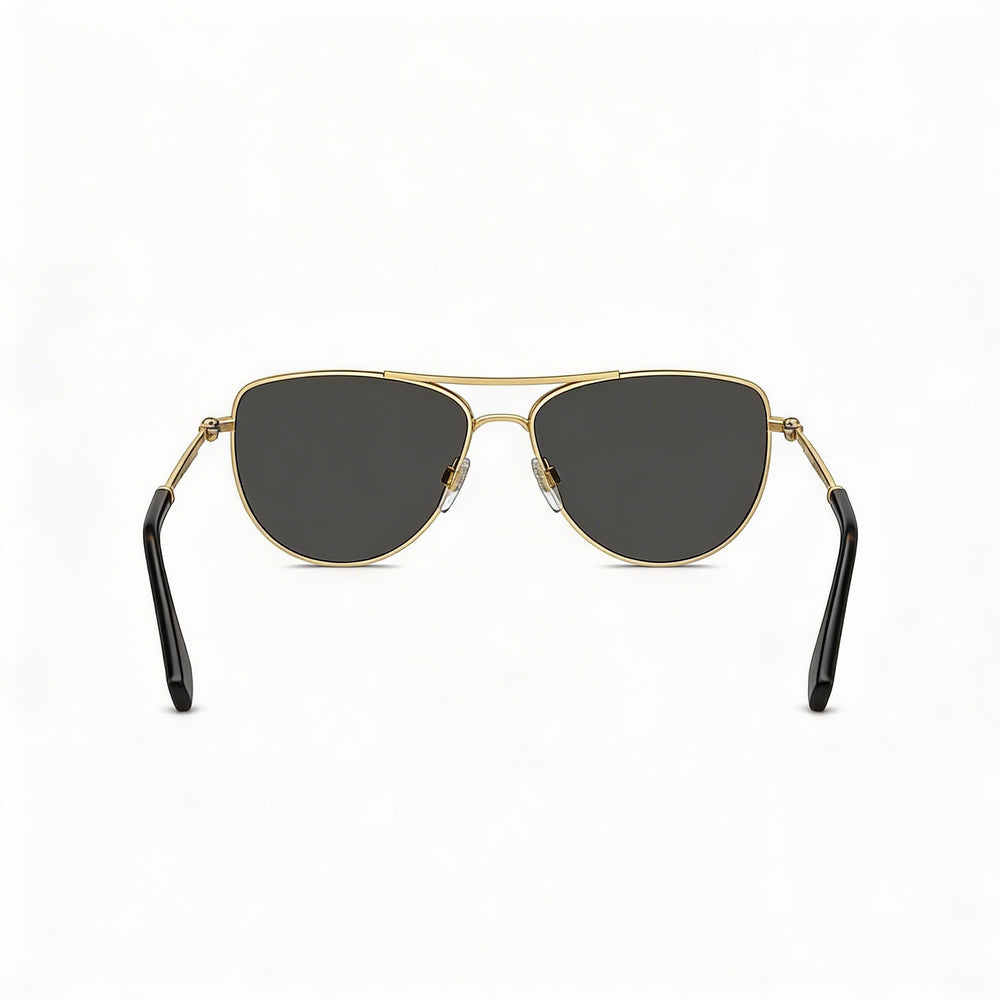 BURBERRY Sporty and cool Unisex Metal Light Gold Dark Grey Sunglasses with Polycarbonate Dark Grey Lenses 10-9-99