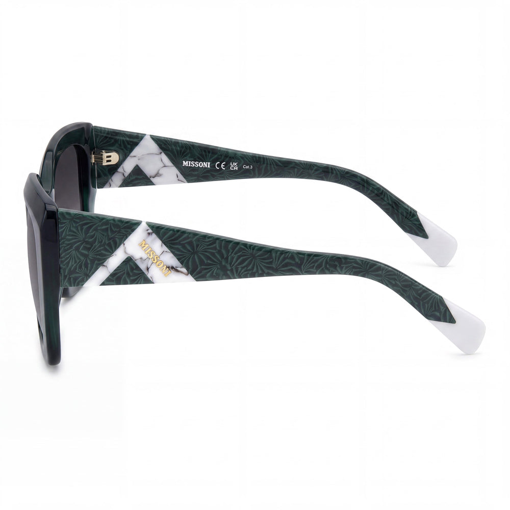 M Missoni Casual. Gafas de sol de acetato sin polarizar para mujer en verde/gris oscuro de 54 mm