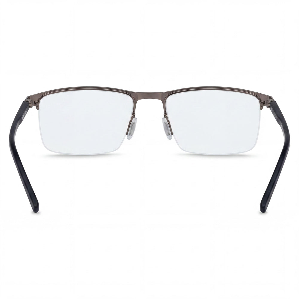 Gafas Porsche Design Modern P8371 Marrón Metal Semi al Aire Rectangulares con Protección UV para Hombre Talla 56-17-145mm