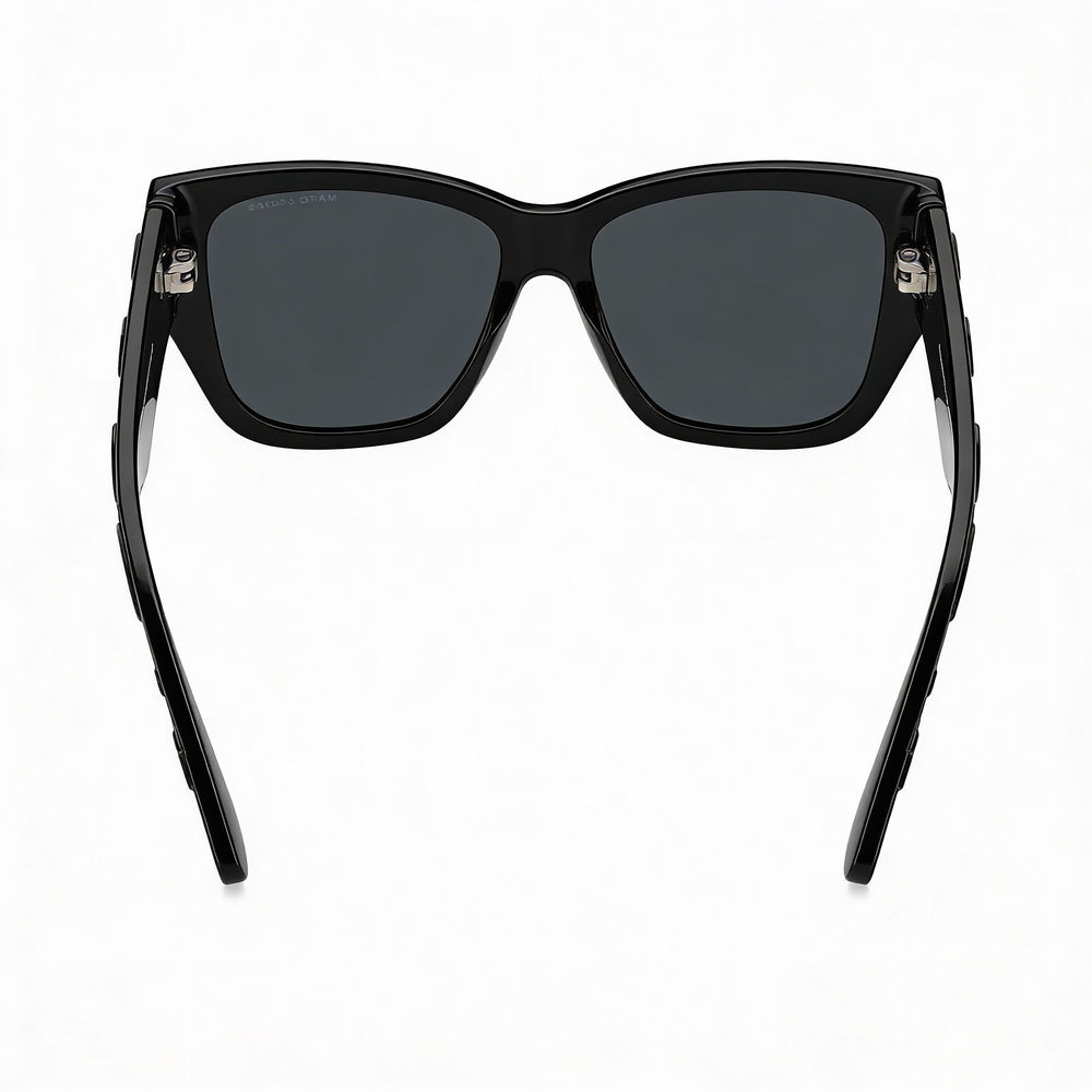 Marc Jacobs Marc 695/S Unisex Square Acetate Sunglasses with Black White Frame and Grey Lenses 55-16-145