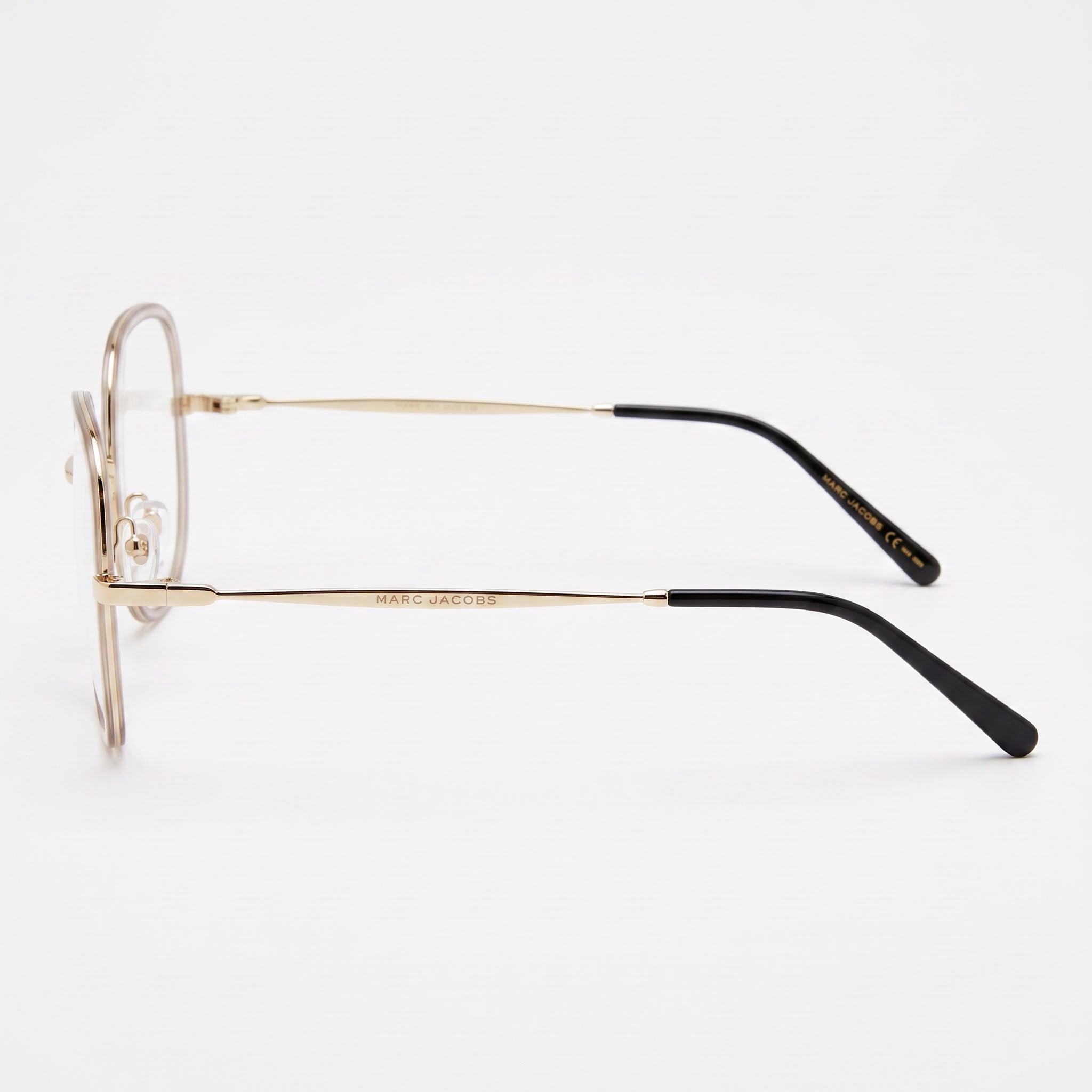 Marc Jacobs Modern Eyewear for Women, Beige Gold Alloy Steel Frame, Polycarbonate Lenses 53mm, Photo 2