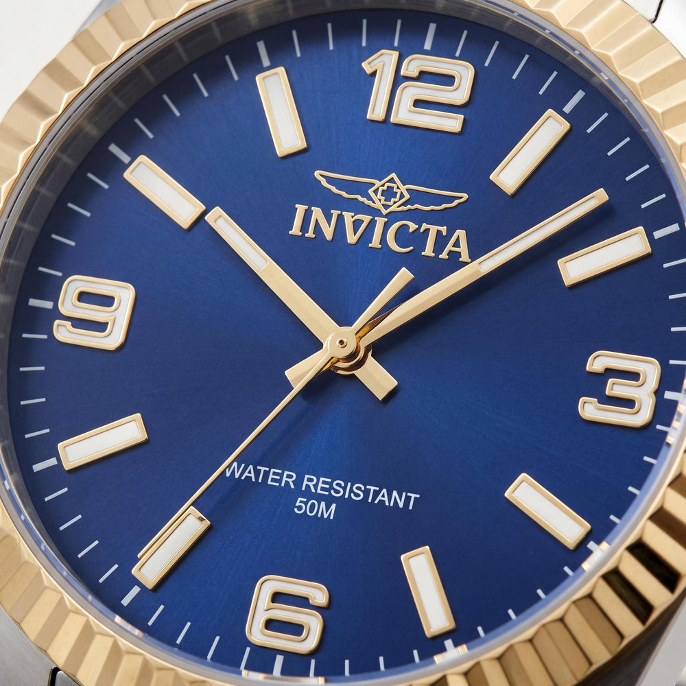 Reloj de pulsera Invicta Specialty 47456 unisex de acero inoxidable, cuarzo, esfera azul, resistente al agua, 43 mm
