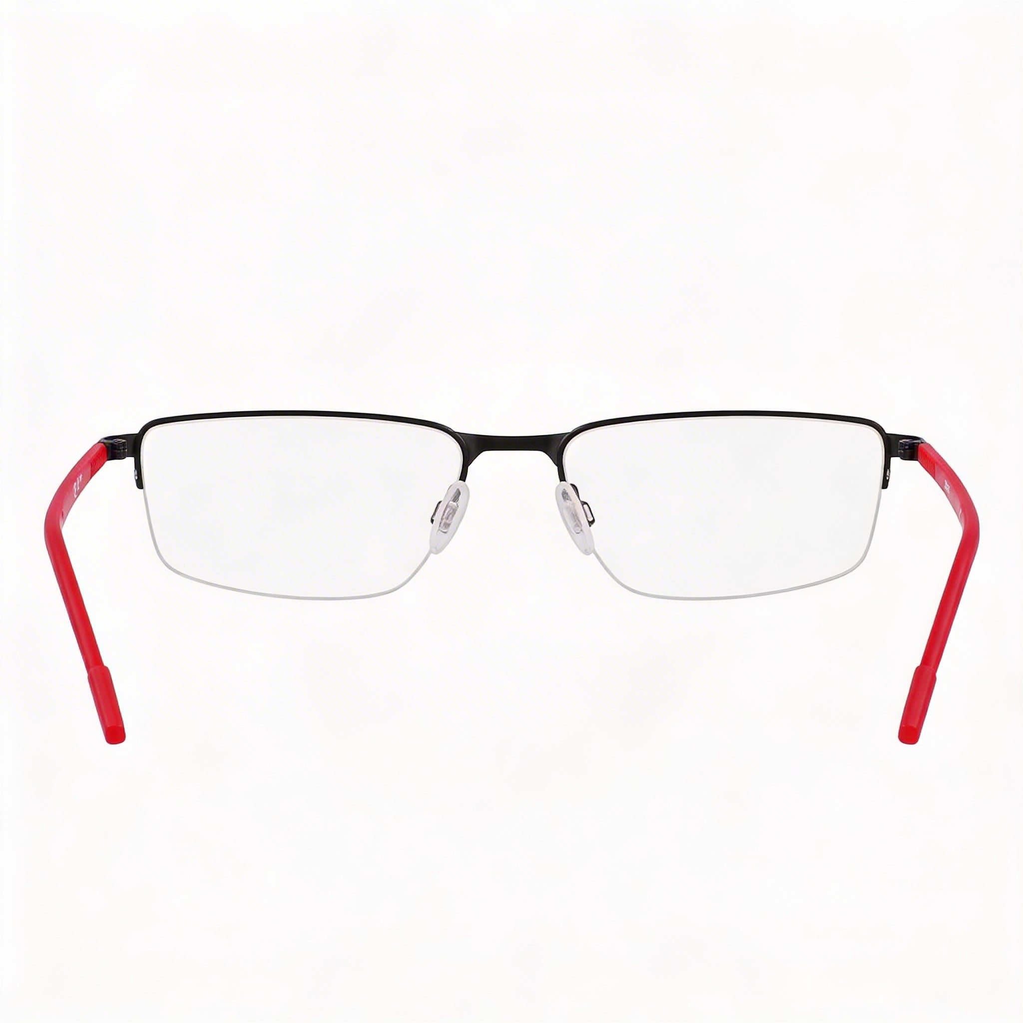 Flexon Modern Unisex Optical Frames in Satin Black Crimson, Flexon Material, with Polycarbonate Lenses, 54mm Lens Width, Photo 2
