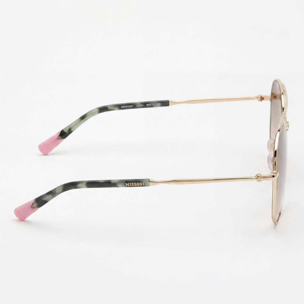 Missoni MIS 0120/S Aviador Mujer Acero Inoxidable Oro Marrón Cuerno 100% Protección UV Lentes de Policarbonato 60mm