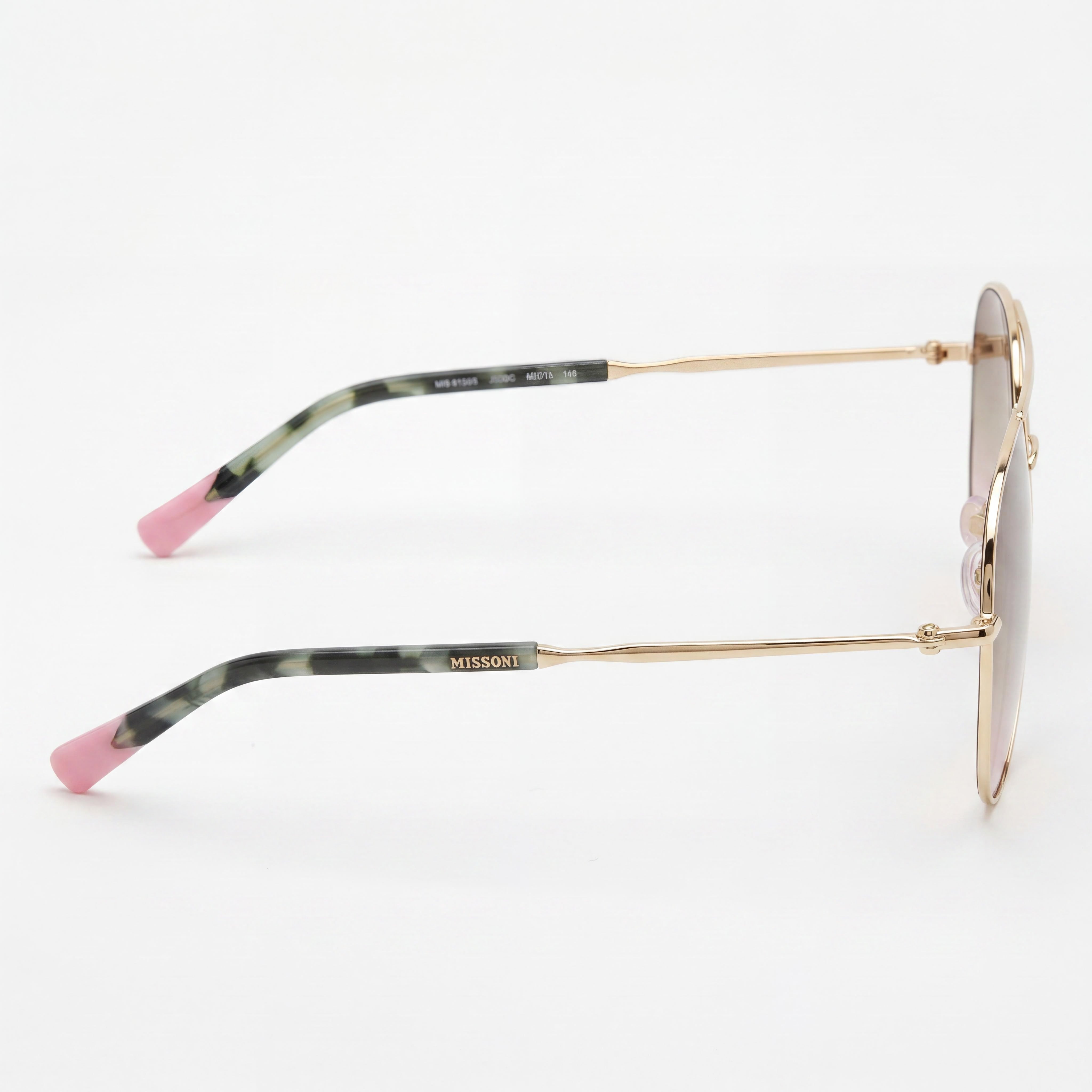 Missoni MIS 0120/S Aviador Mujer Acero Inoxidable Oro Marrón Cuerno 100% Protección UV Lentes de Policarbonato 60mm, Photo 3