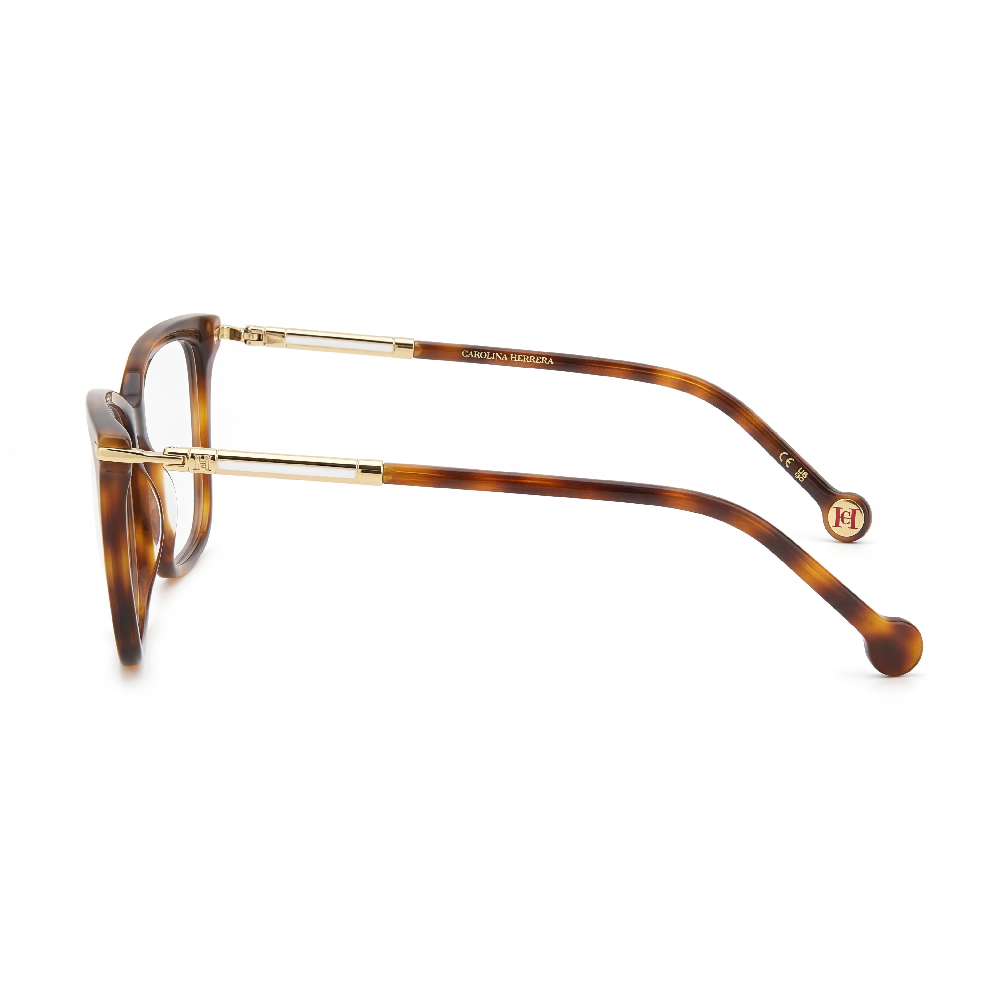 Gafas de sol clásicas Carolina Herrera para mujer, montura de plástico marrón Habana, lentes de policarbonato no polarizadas de 53 mm, Photo 2