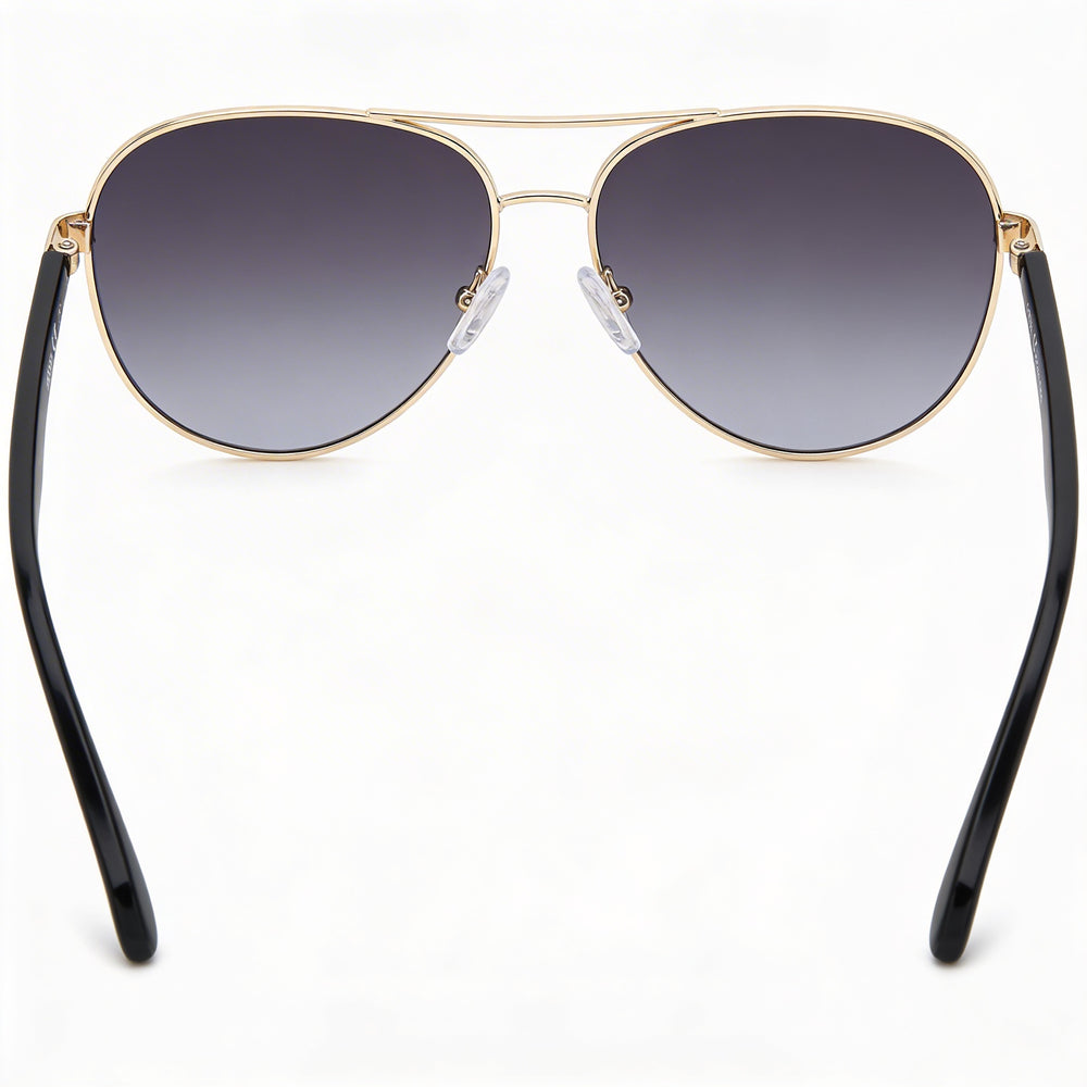 Gafas de sol Fossil Fos 3150/G/S para mujer, de acero inoxidable, con protección UV, color dorado claro, gris oscuro, 60 mm