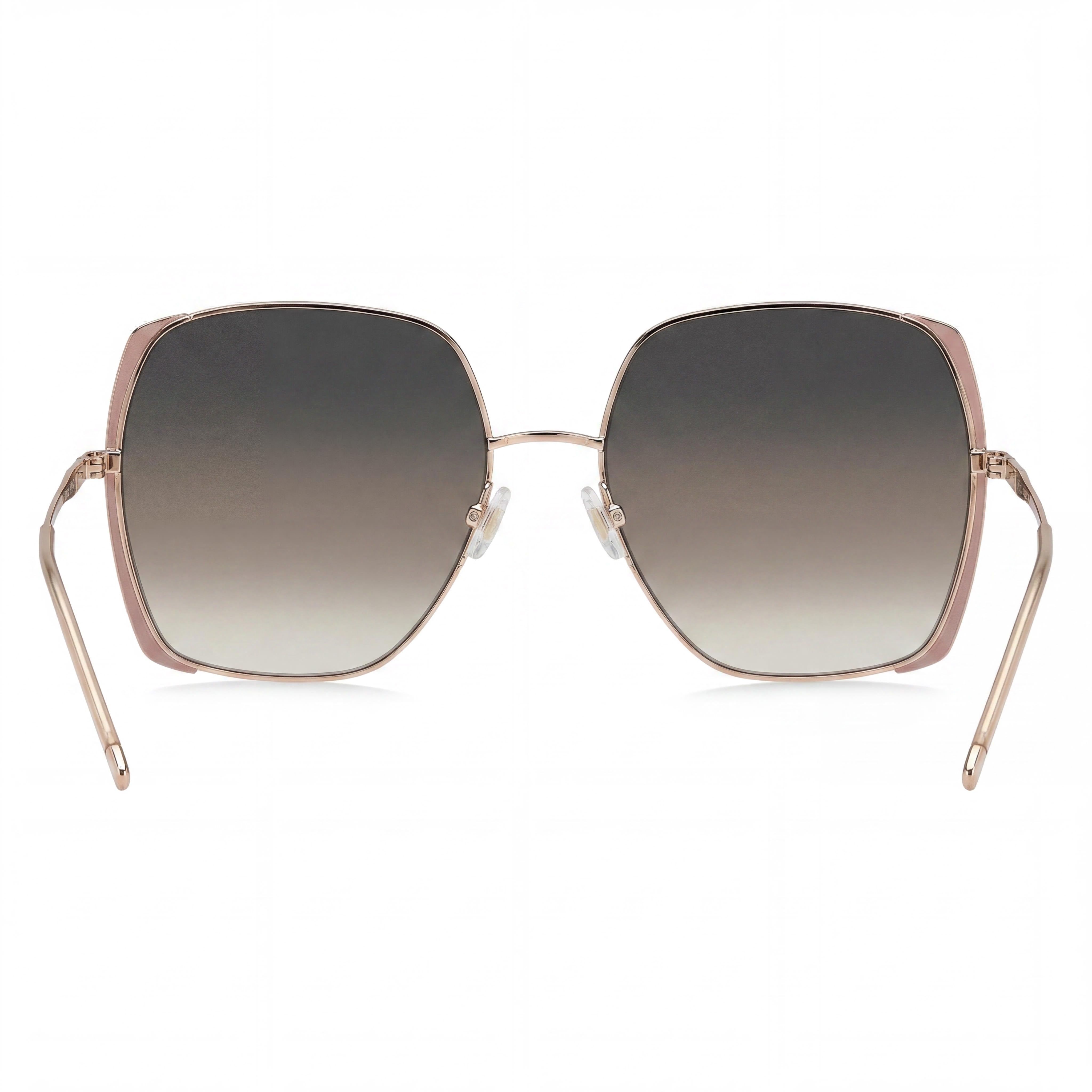 Gafas de sol casual para hombre Hugo Boss de acero inoxidable, montura nude dorada, lentes marrón gris doble tono 58mm, Photo 3