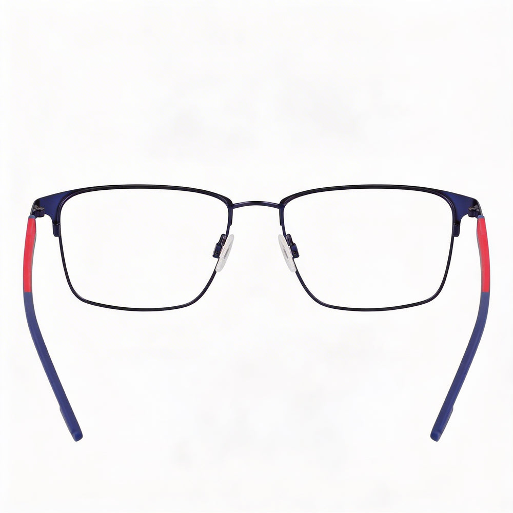 Flexon Casual Men's Metal Frame Eyeglasses, Satin Navy Red, Lens 54mm, Bridge 17mm, Temple 145mm
