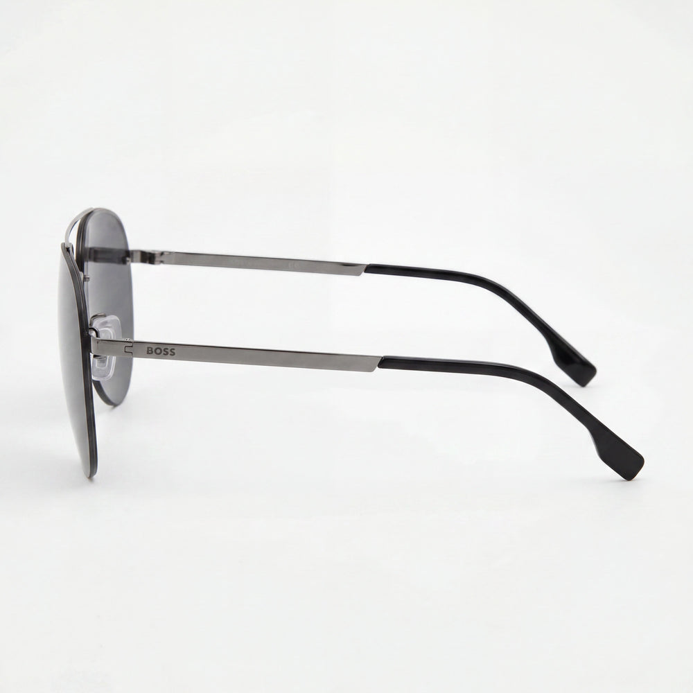 Gafas de sol unisex modernas HUGO BOSS de policarbonato, sin polarizar, con montura metálica y protección UV, color negro, 62 mm