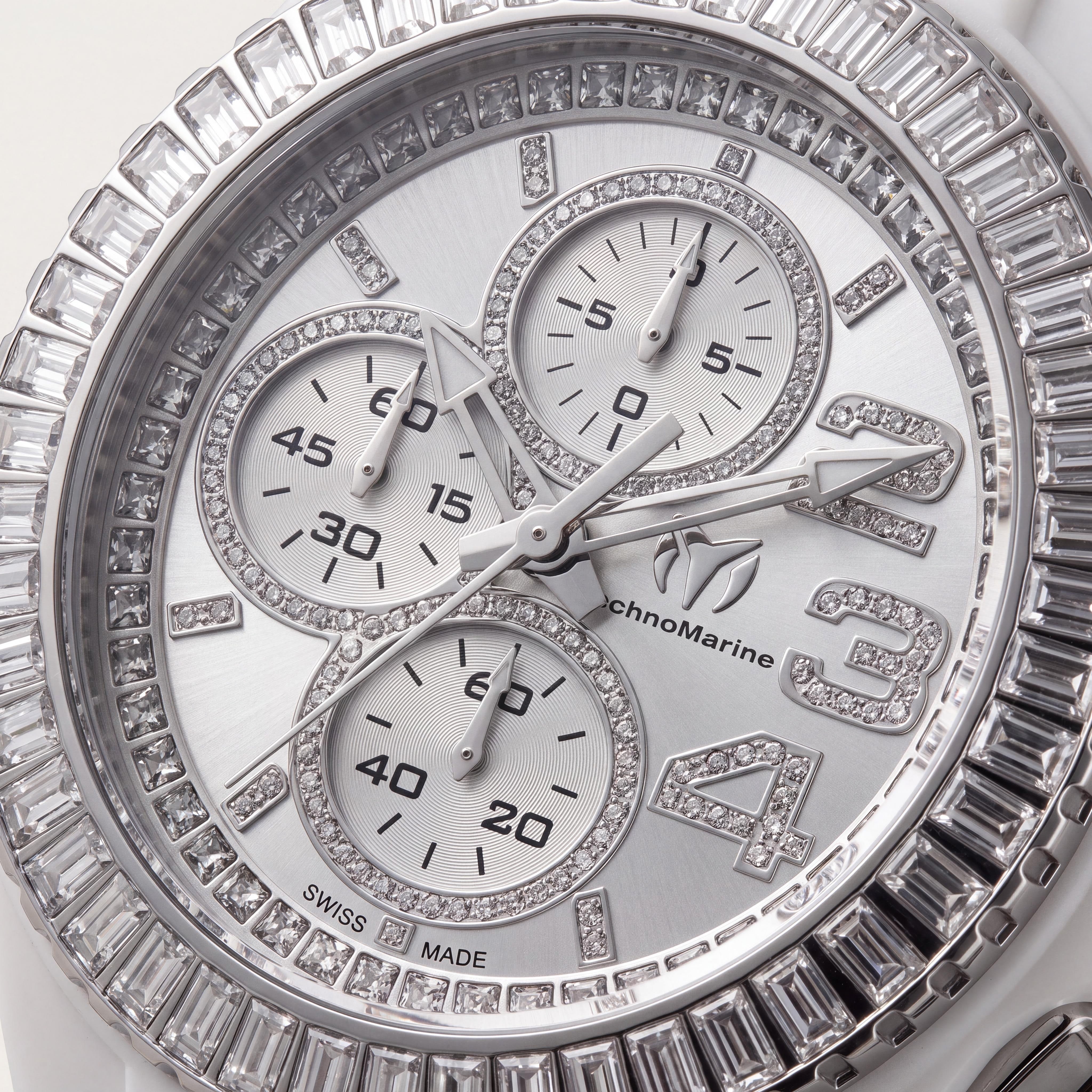 Technomarine Cruise TM-121181 Unisex Chronograph Quartz Watch 45mm Silver Stainless Steel, Silicone Strap, Photo 2