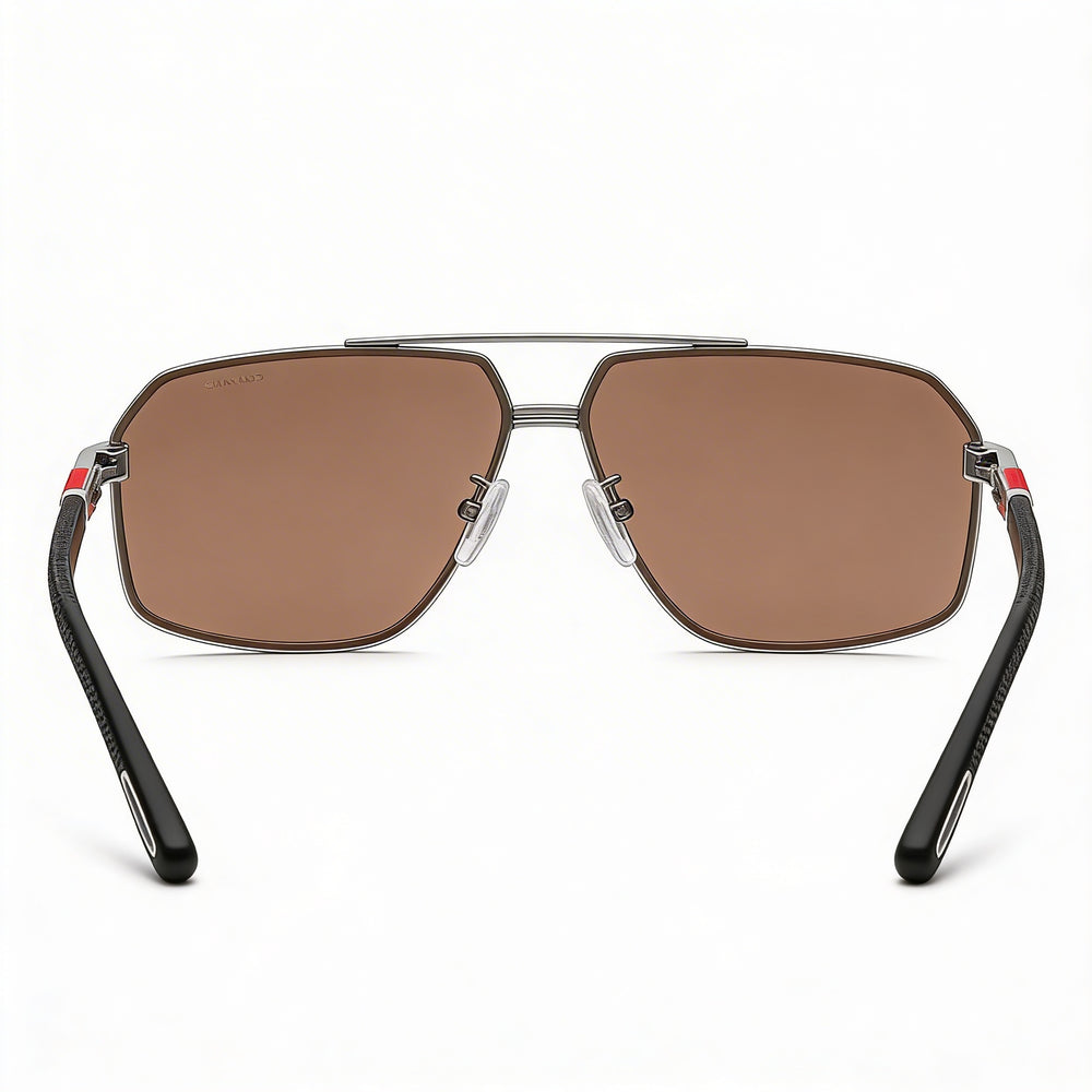 Chopard Schg89 Men's Metal Frame Total Shiny Ruthenium Sunglasses with Nylon Bio Based Lenses 66mm