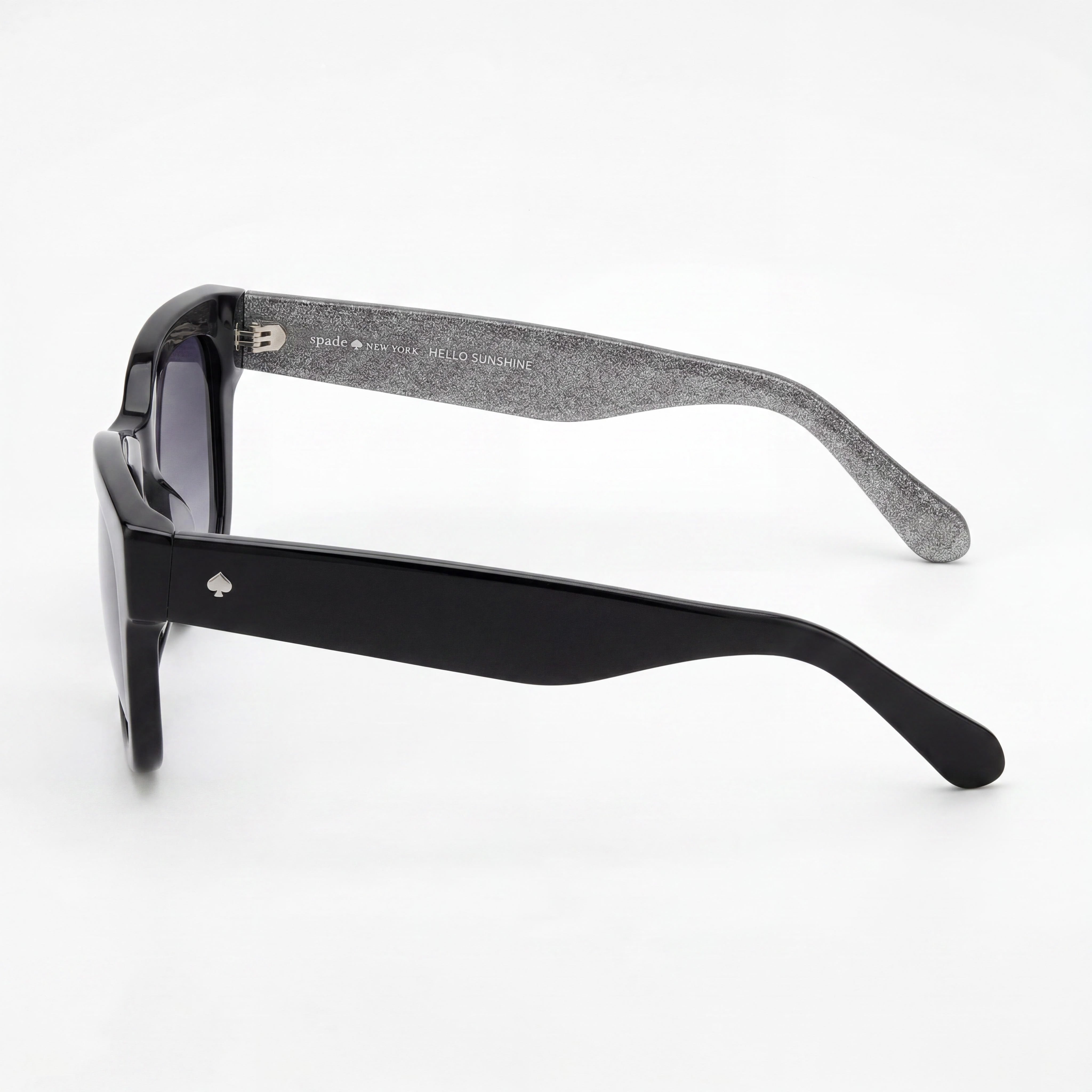 kate spade new york Casual Women's Black Glitter Grey Plastic Frame UV Protection Sunglasses 50mm, Photo 2