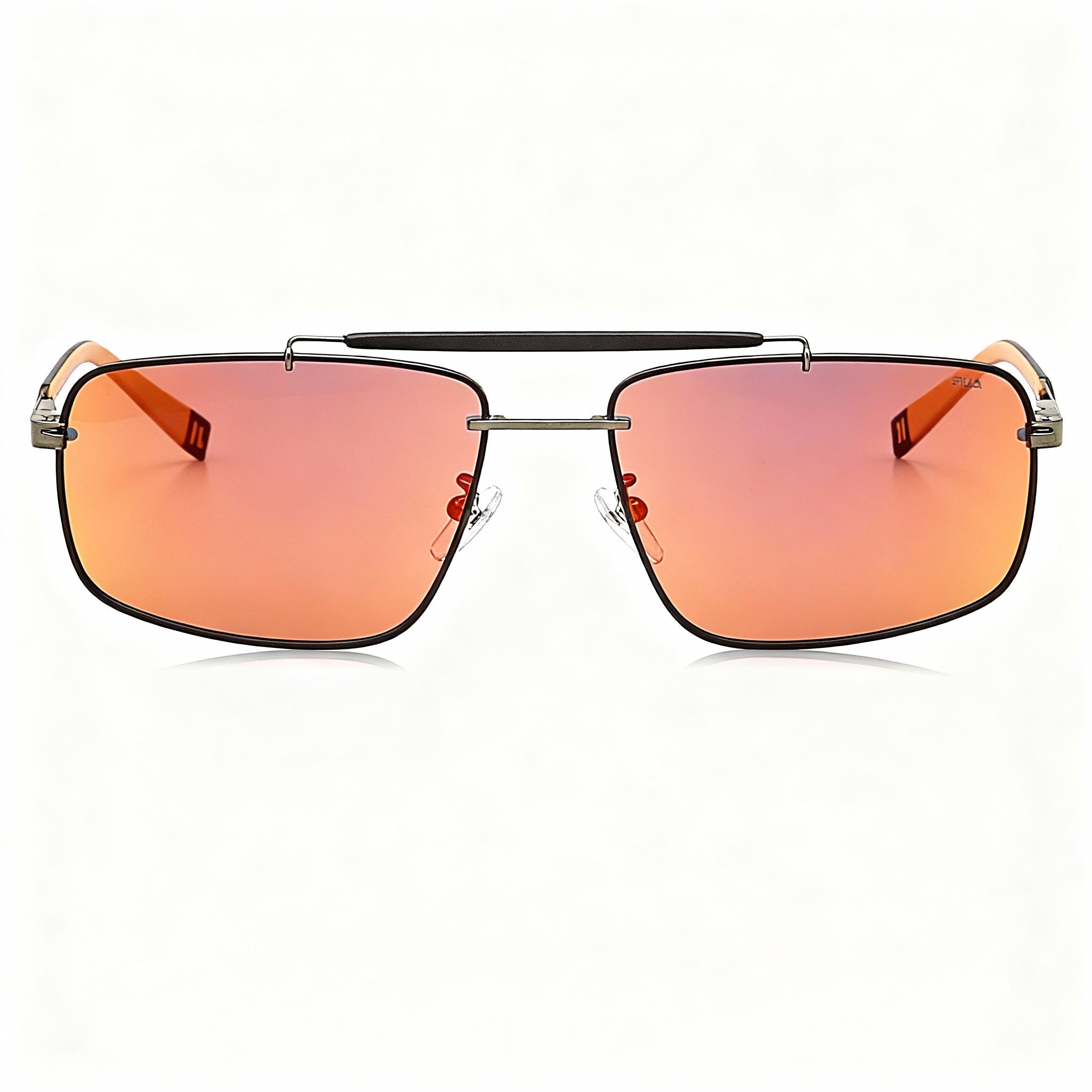 Fila Casual Men's Metal Sunglasses Gunmetal Matte Black Frame Smoke Multilayer Red Non-Polarized UV 60-16-145mm, Photo 4