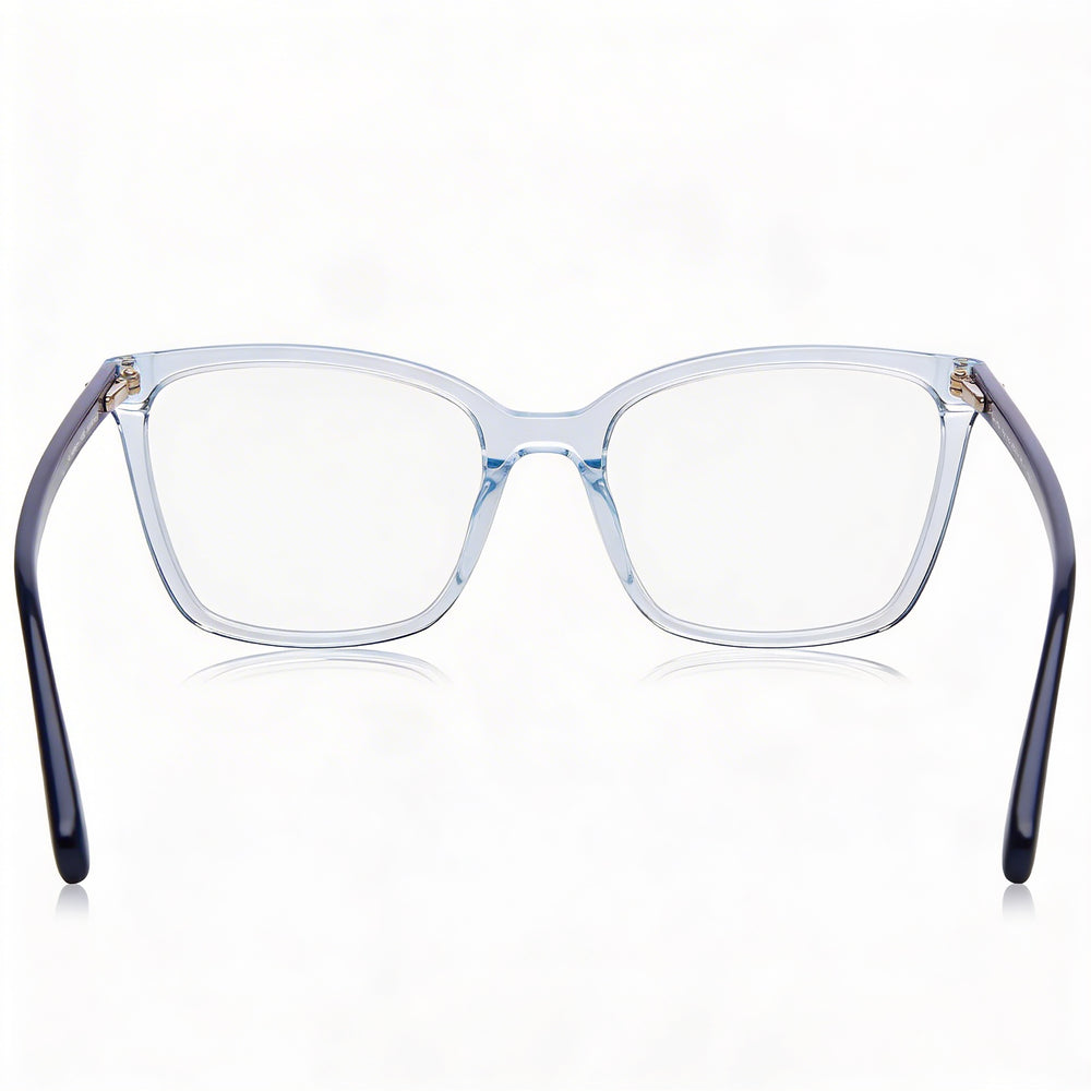 Gafas Kate Spade New York Modern para mujer con montura cuadrada de acetato azul transparente, lentes de 53 mm