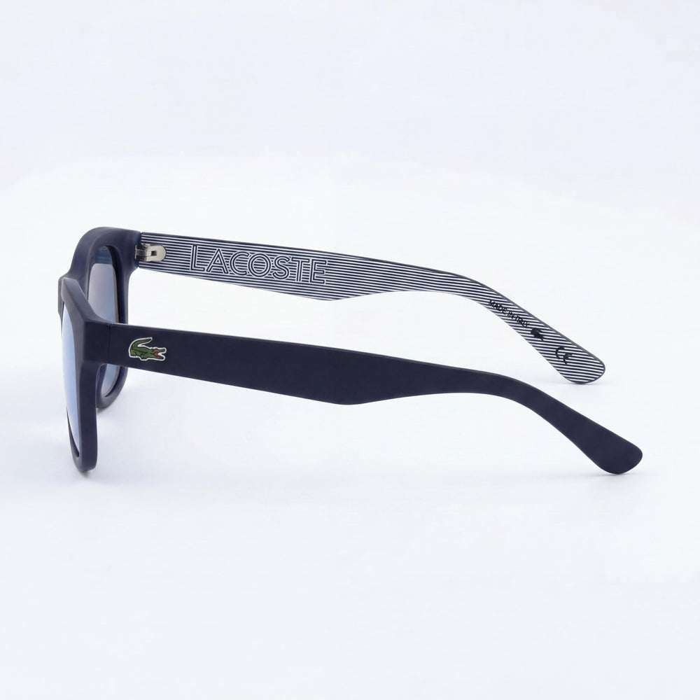 Gafas de sol Lacoste Classic unisex de plástico azul mate con protección UV y antirreflejos, talla 53-20-140
