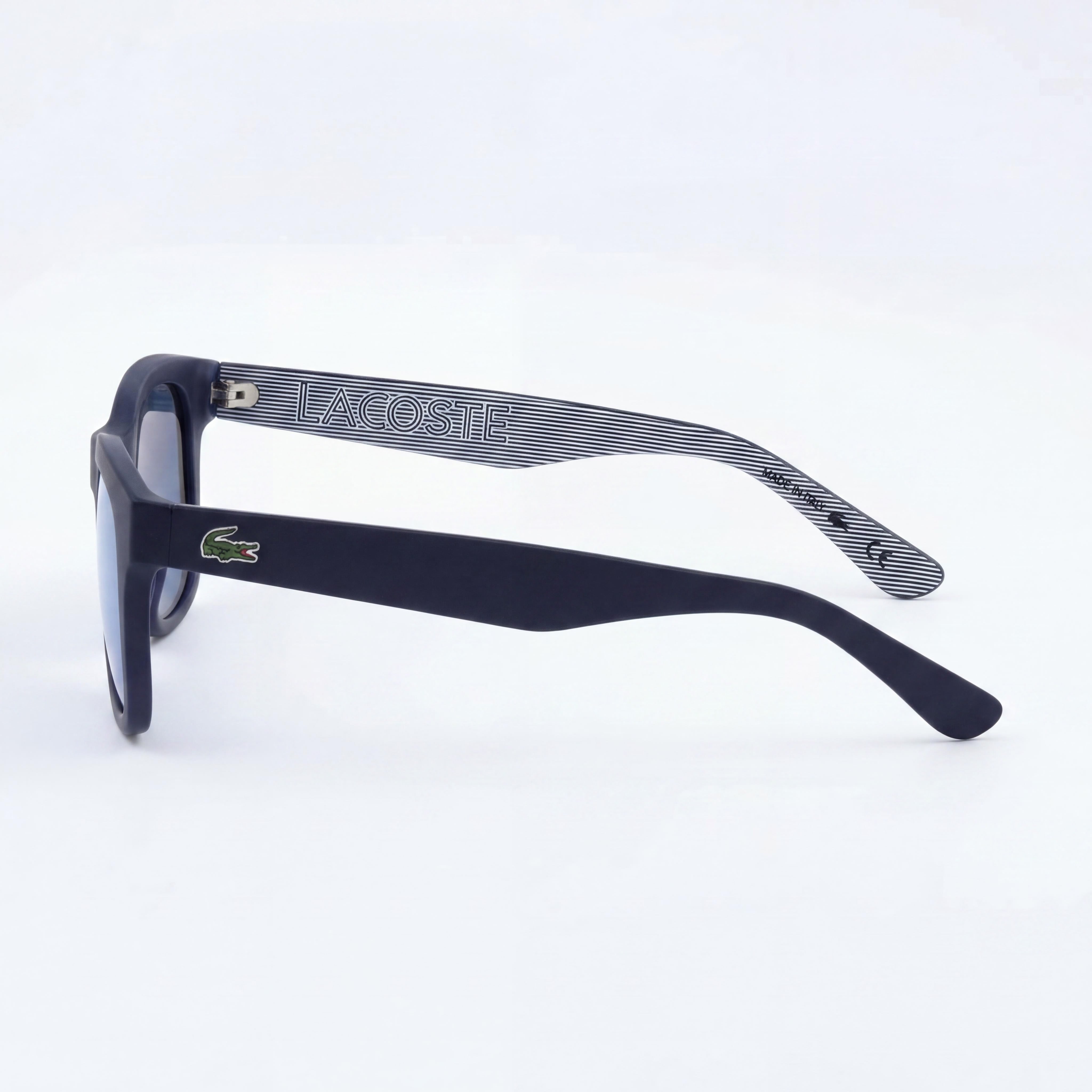 Gafas de sol Lacoste Classic unisex de plástico azul mate con protección UV y antirreflejos, talla 53-20-140, Photo 3