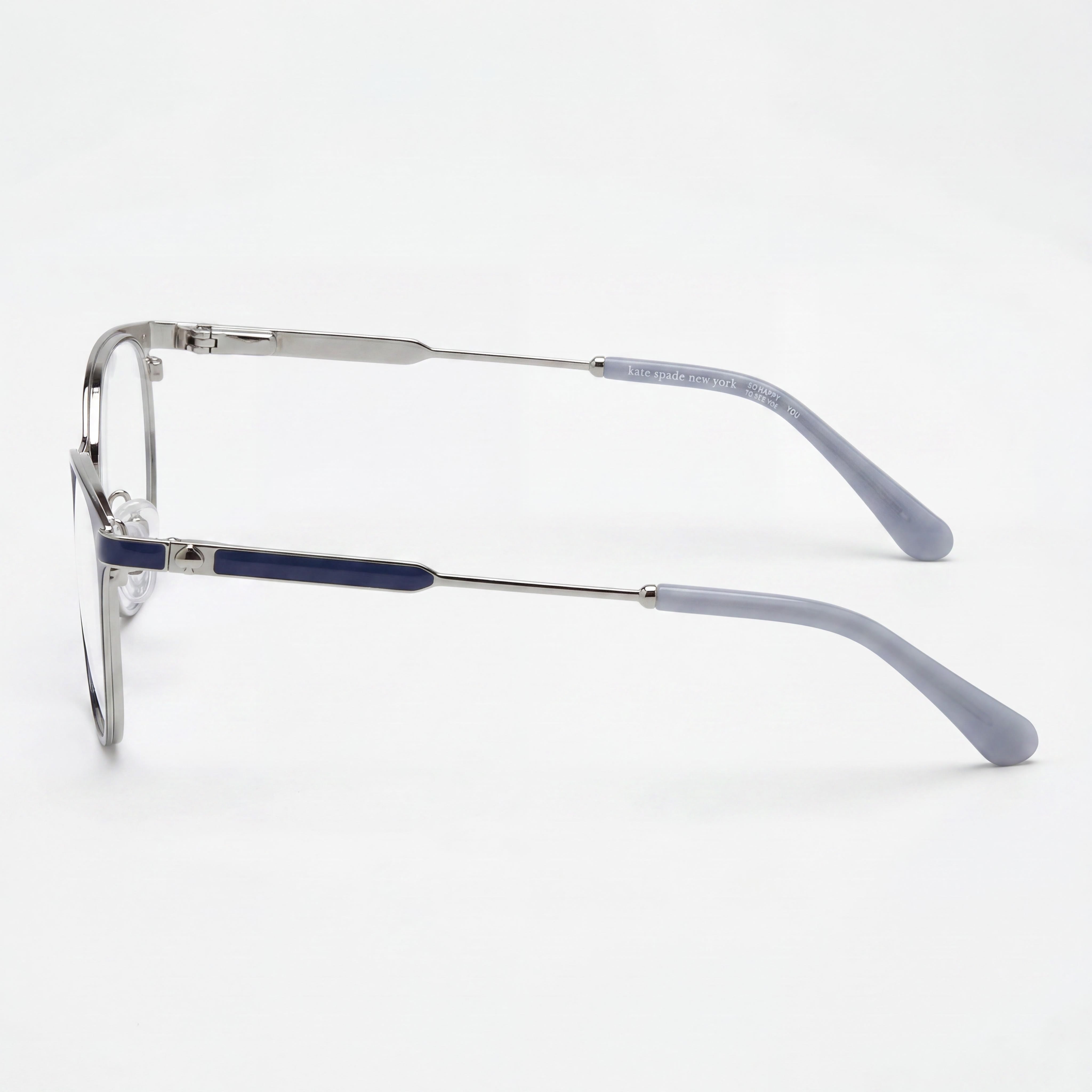 kate spade new york Modern Women's Stainless Steel Frame with Palladium Blue Polycarbonate Lenses 50mm Sunglasses, Photo 2