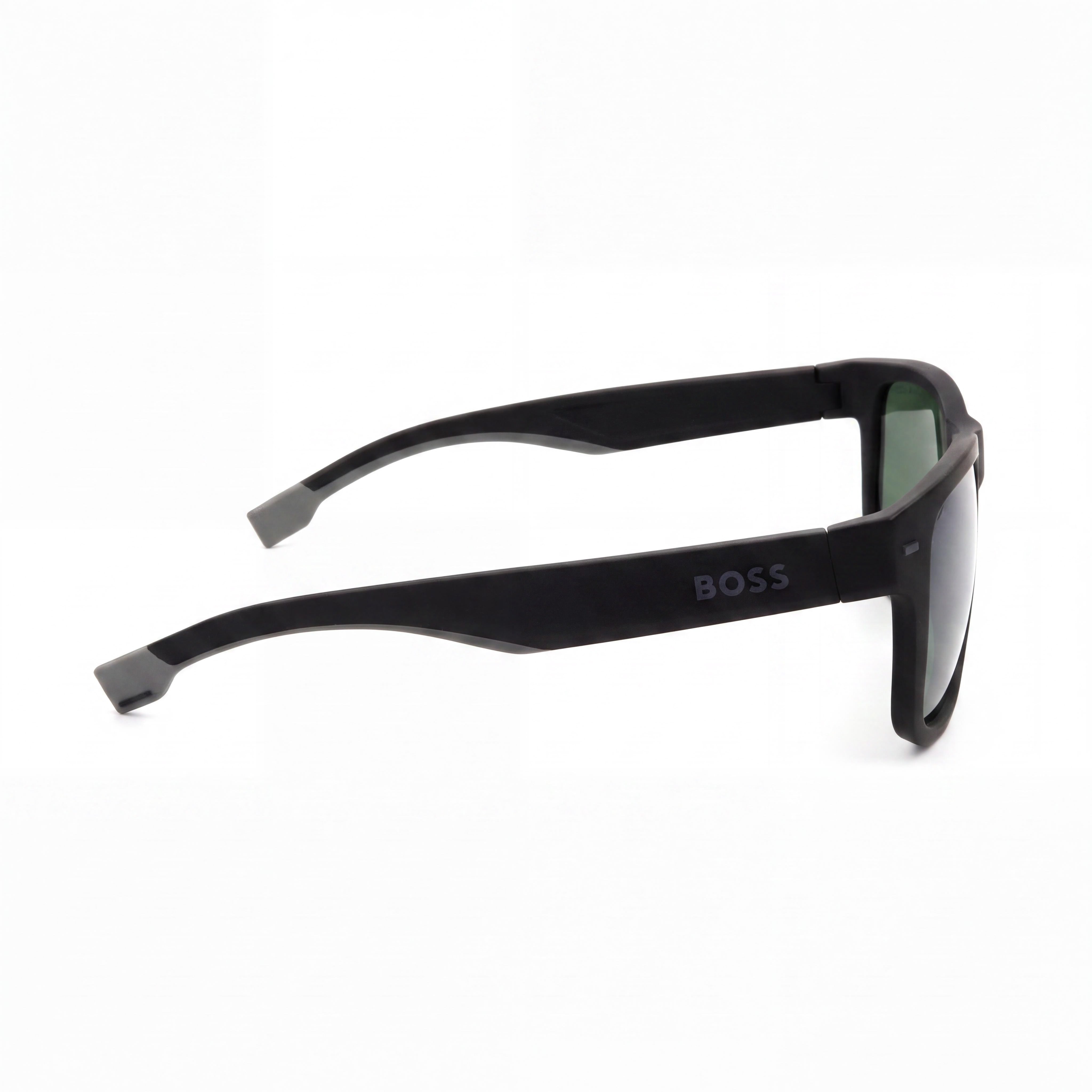 HUGO BOSS Modern Unisex Matte Black Grey ECO POLYAMIDE Frame Green Non-Polarized UV Protected Lenses 55mm, Photo 3