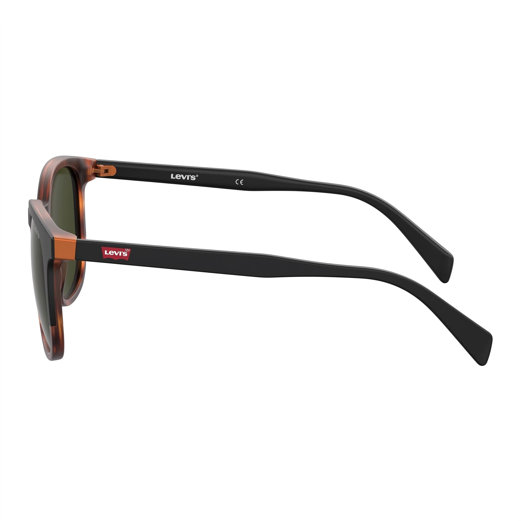 LEVI'S Gafas de Sol Modernas para Hombre, Marco Negro de Poliamida Ecológica Havana, Protección UV, No Polarizadas 52-20-145mm, Photo 3