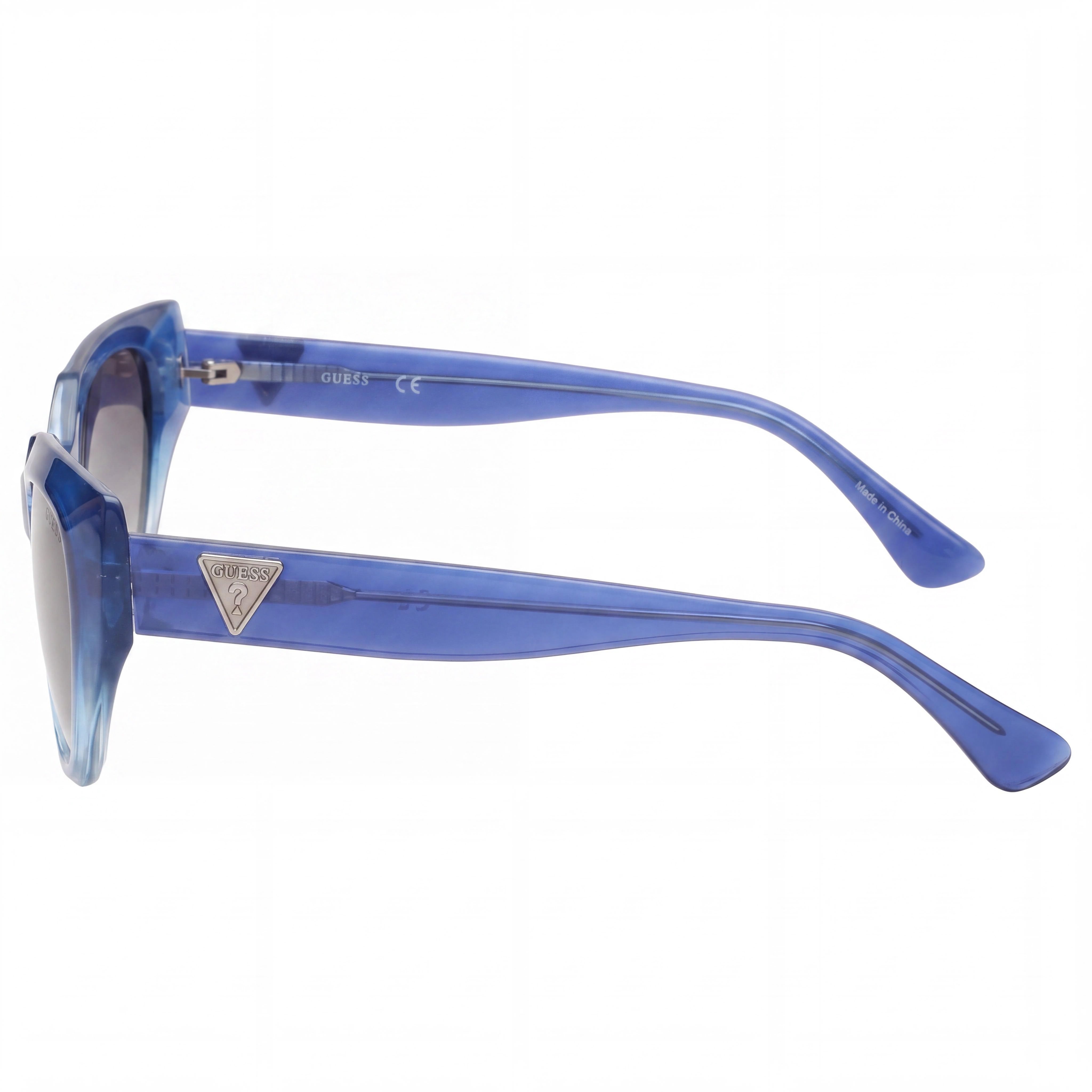 GUESS Gu7787-a Women's Blue Cat Eye Plastic Frame Sunglasses with Gradient Blue Lenses 57mm UV Protection, Photo 3
