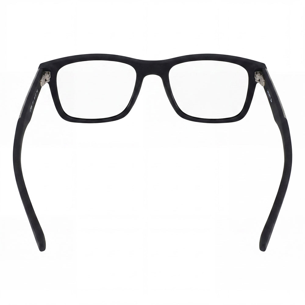 Montura oftálmica negra mate casual Lacoste para hombre con lentes de plástico transparentes Ancho de la lente 54 mm Ancho del puente 17 mm Longitud de la patilla 150 mm