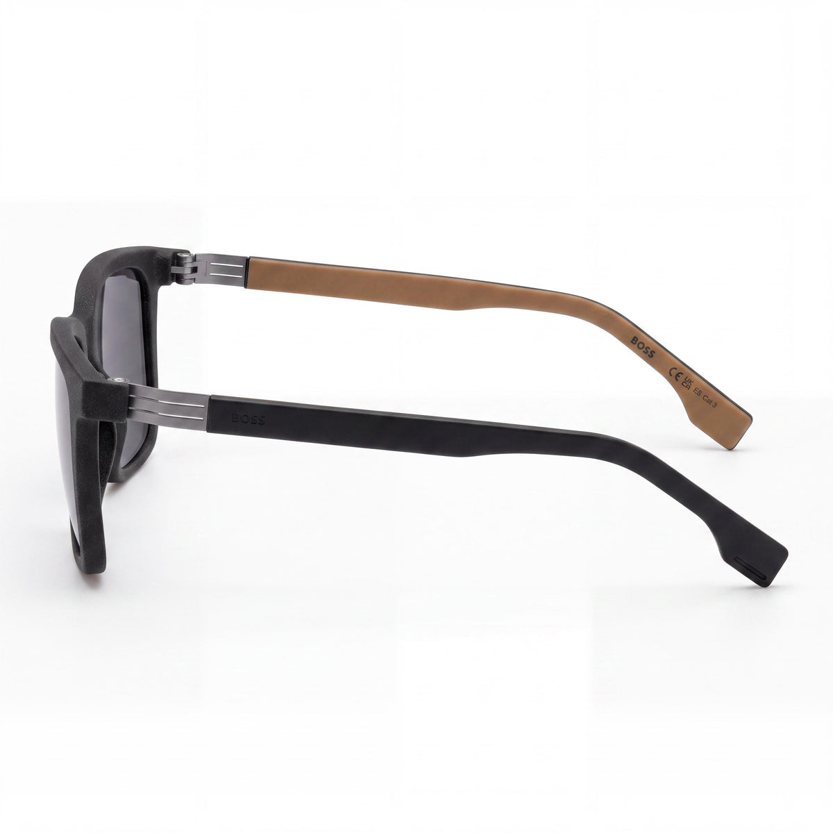Gafas de sol Hugo Boss BOSS 1574/S para hombre, funcionales y cómodas, armazón de plástico negro, beige y gris, 53 mm, Photo 3