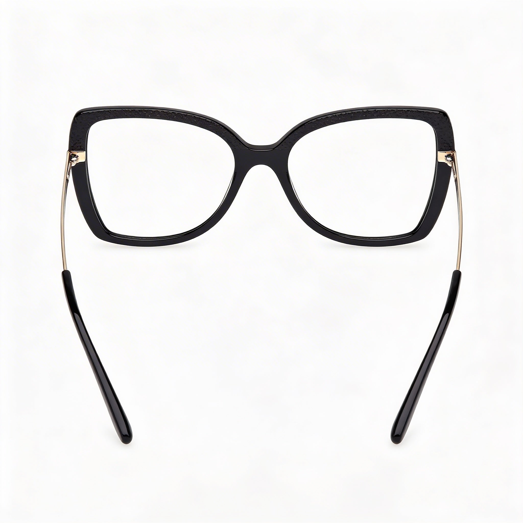 Guess Clásico Women's Plastic Frame Eyewear with Black Polycarbonate Lenses, Black Pale Gold, 54mm Lens, 18mm Bridge, 140mm Temple, Photo 4