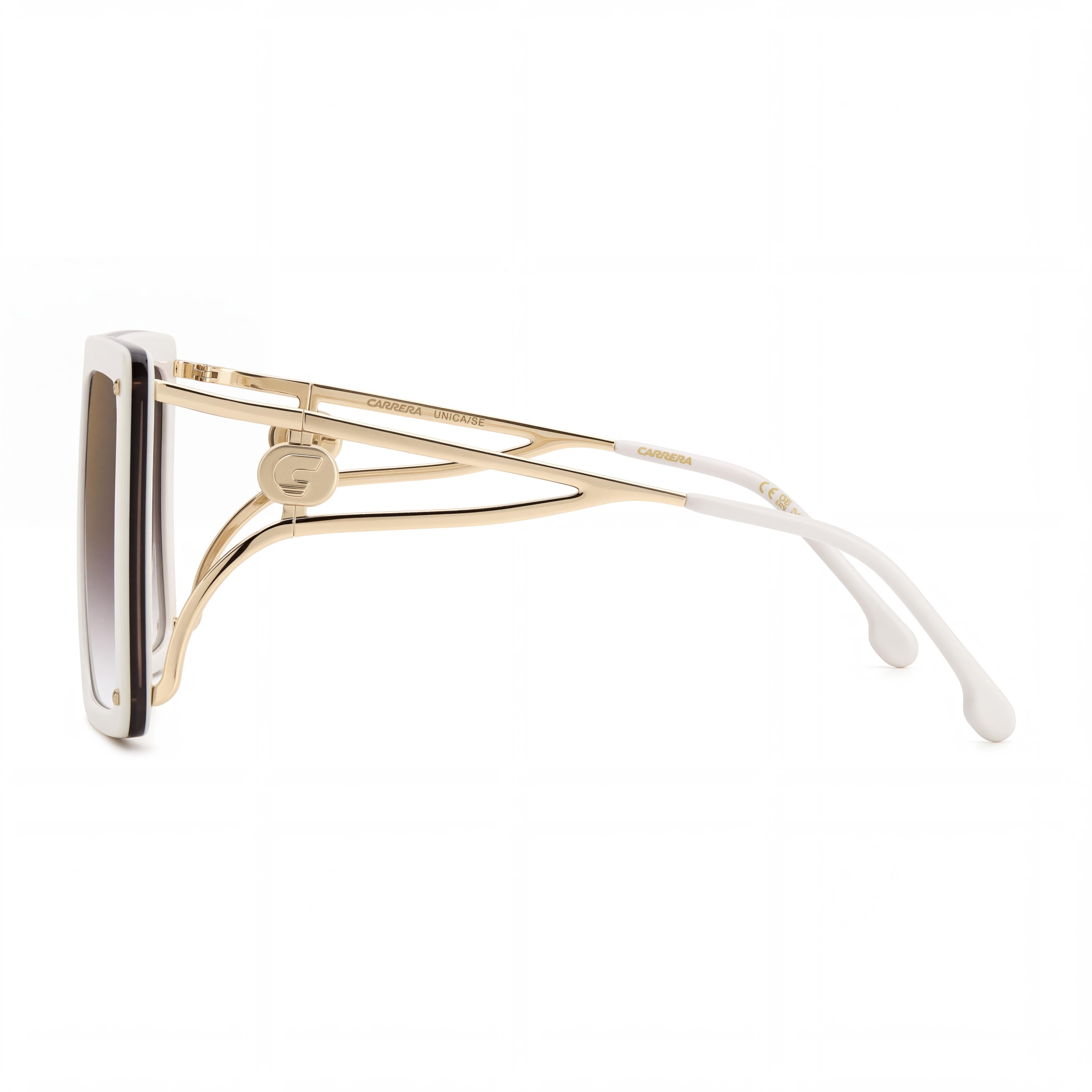 Carrera Ca Unica/Se Rectangular Parte Superior Plana Espejo Dorado para Mujer Lente Degradado Burdeos Acetato Protección UV Gafas de Sol 60mm, Photo 3