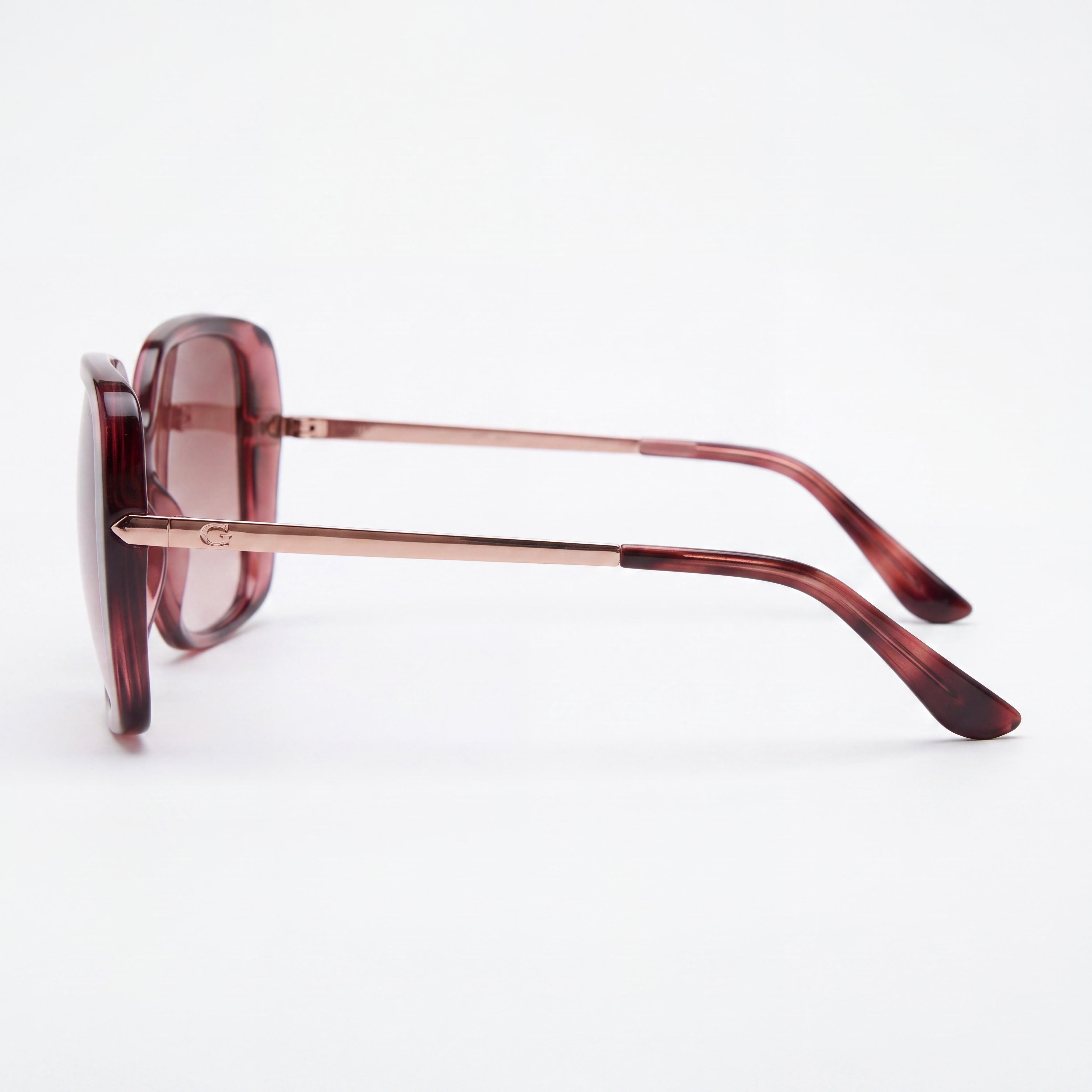GUESS Classic Women's Injected Plastic Pink Gradient Bordeaux Frame Pink Lens UV400 Protection 60mm, Photo 3