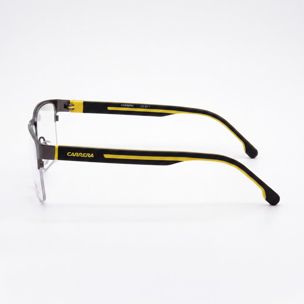 Carrera CARRERA 8893 Montura de Gafas Rectangular para Hombre, Acero Inoxidable Plateado Rutenio Oscuro Mate 54 mm