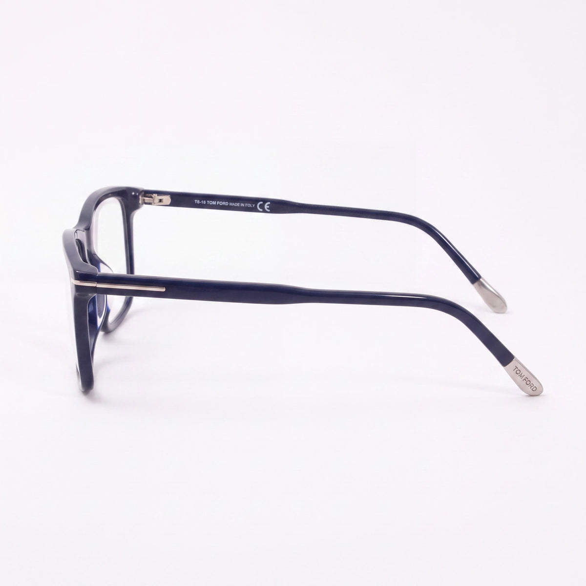 Tom Ford FT5646-D-B Gafas de hombre de plástico con montura completa rectangular azul marino brillante 57mm, Photo 2